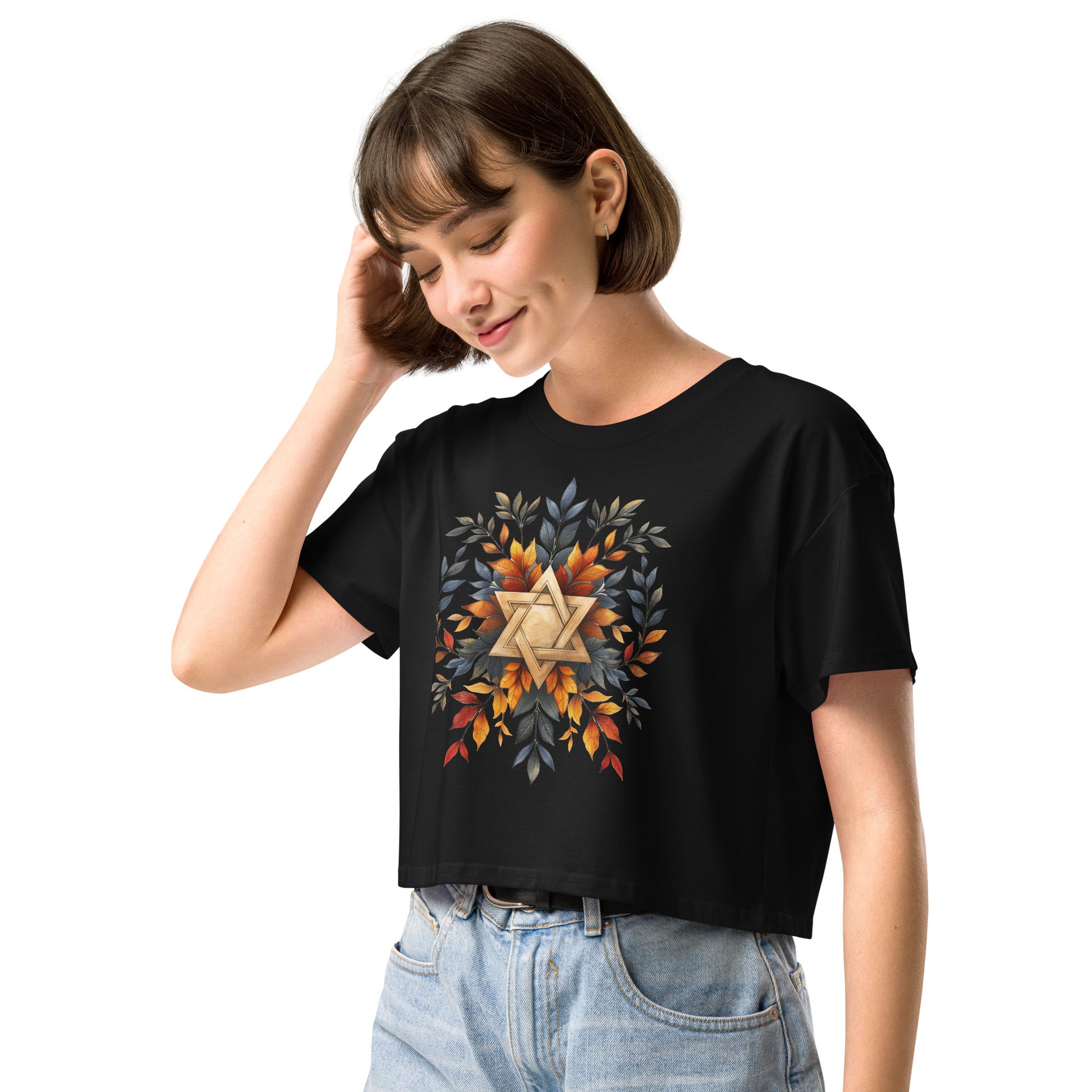 Star of David Wreath Women's Crop Top - American Zionist
