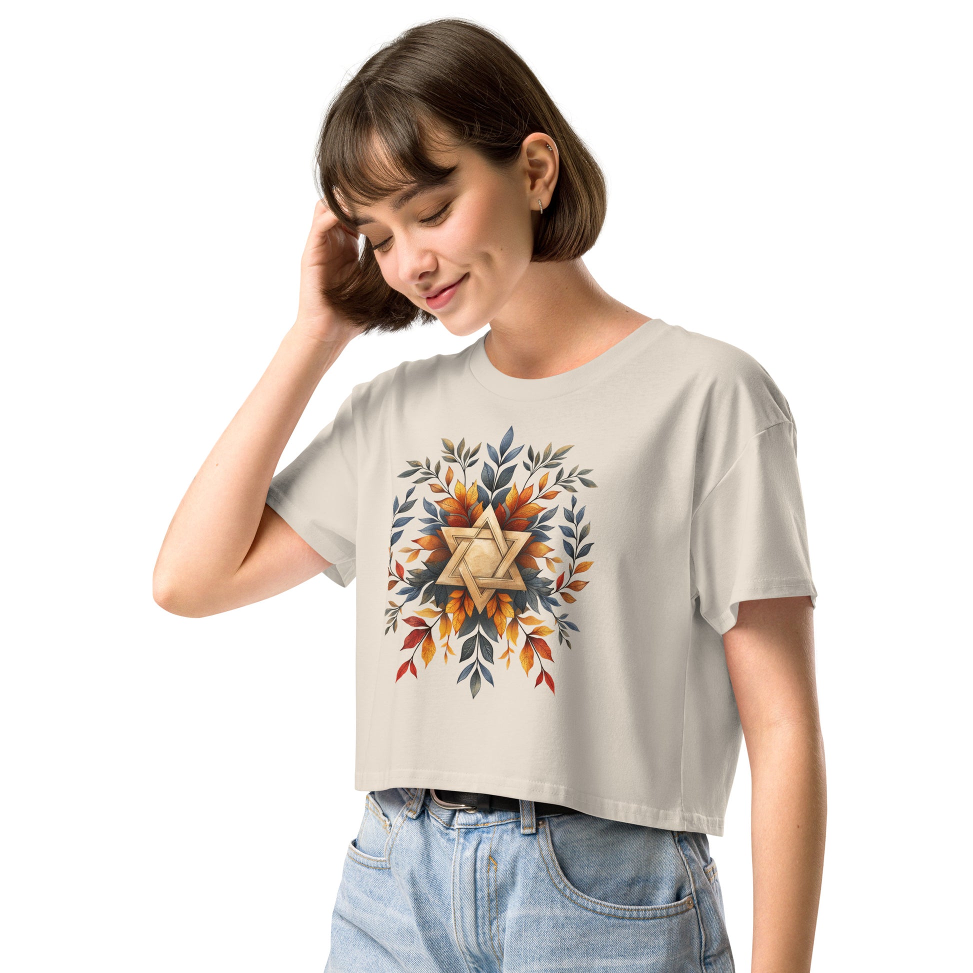 Star of David Wreath Women's Crop Top - American Zionist