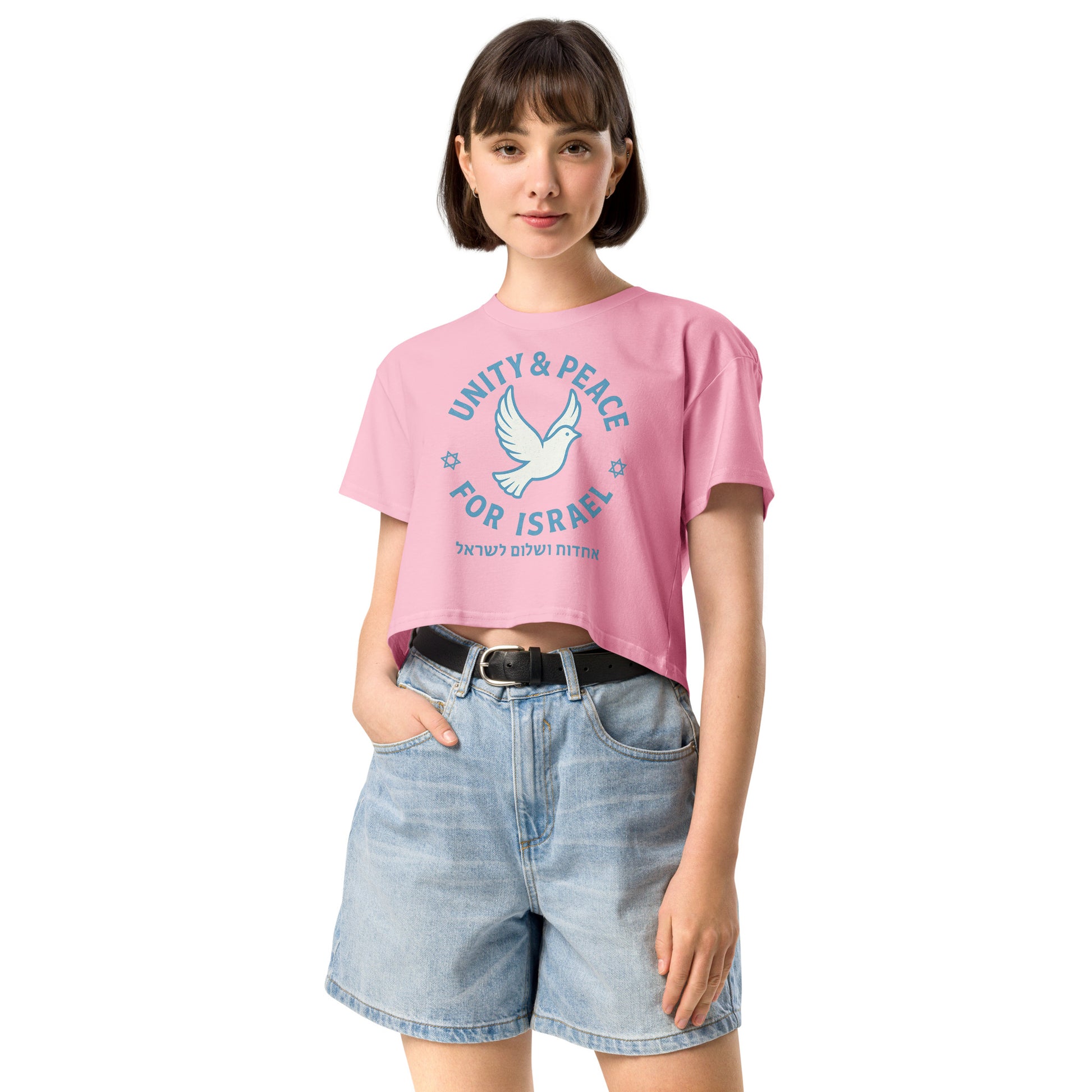 Unity Peace For Israel Women's Crop Top - American Zionist