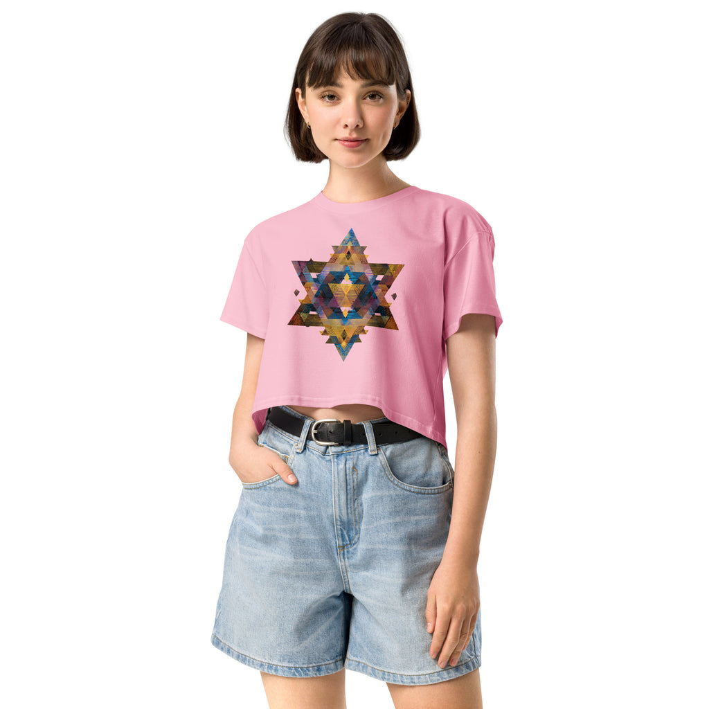 Star of David Geometric Women's Crop Top - American Zionist