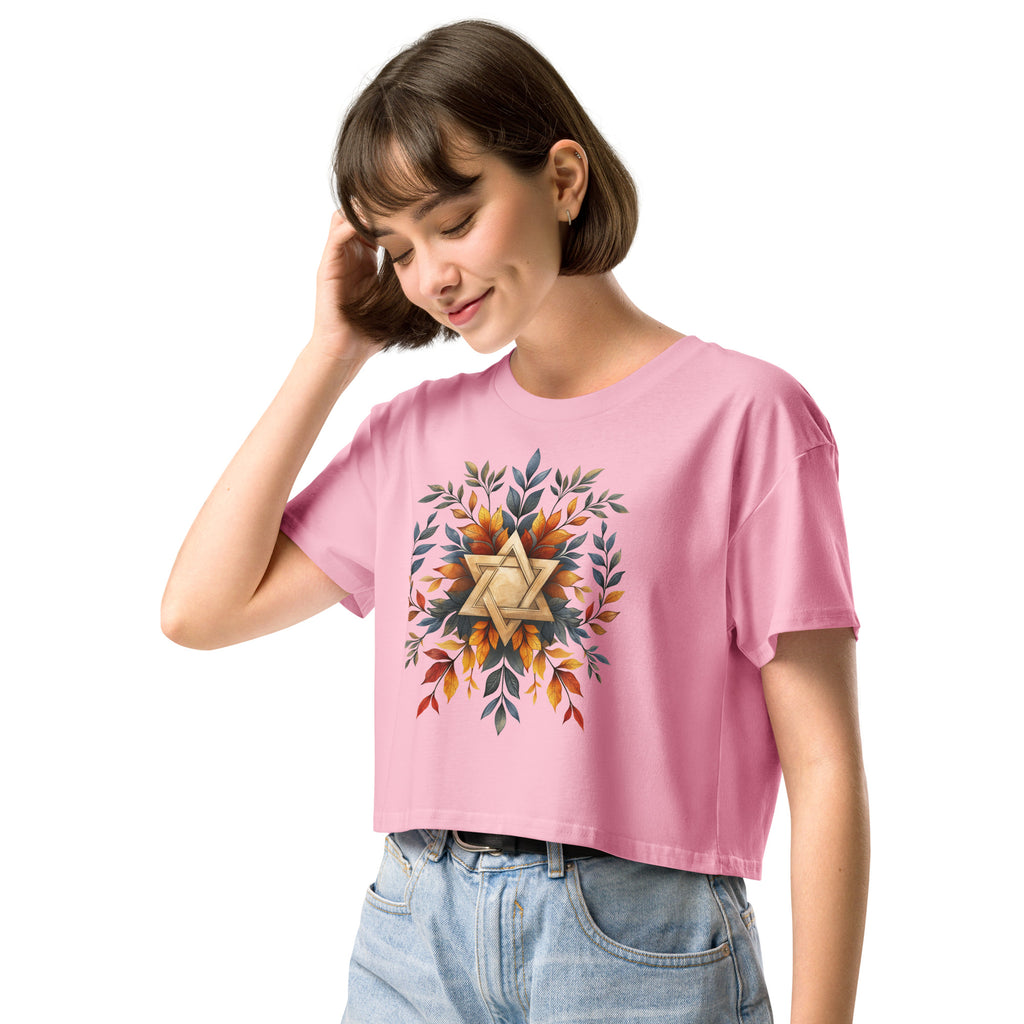 Star of David Wreath Women's Crop Top - American Zionist