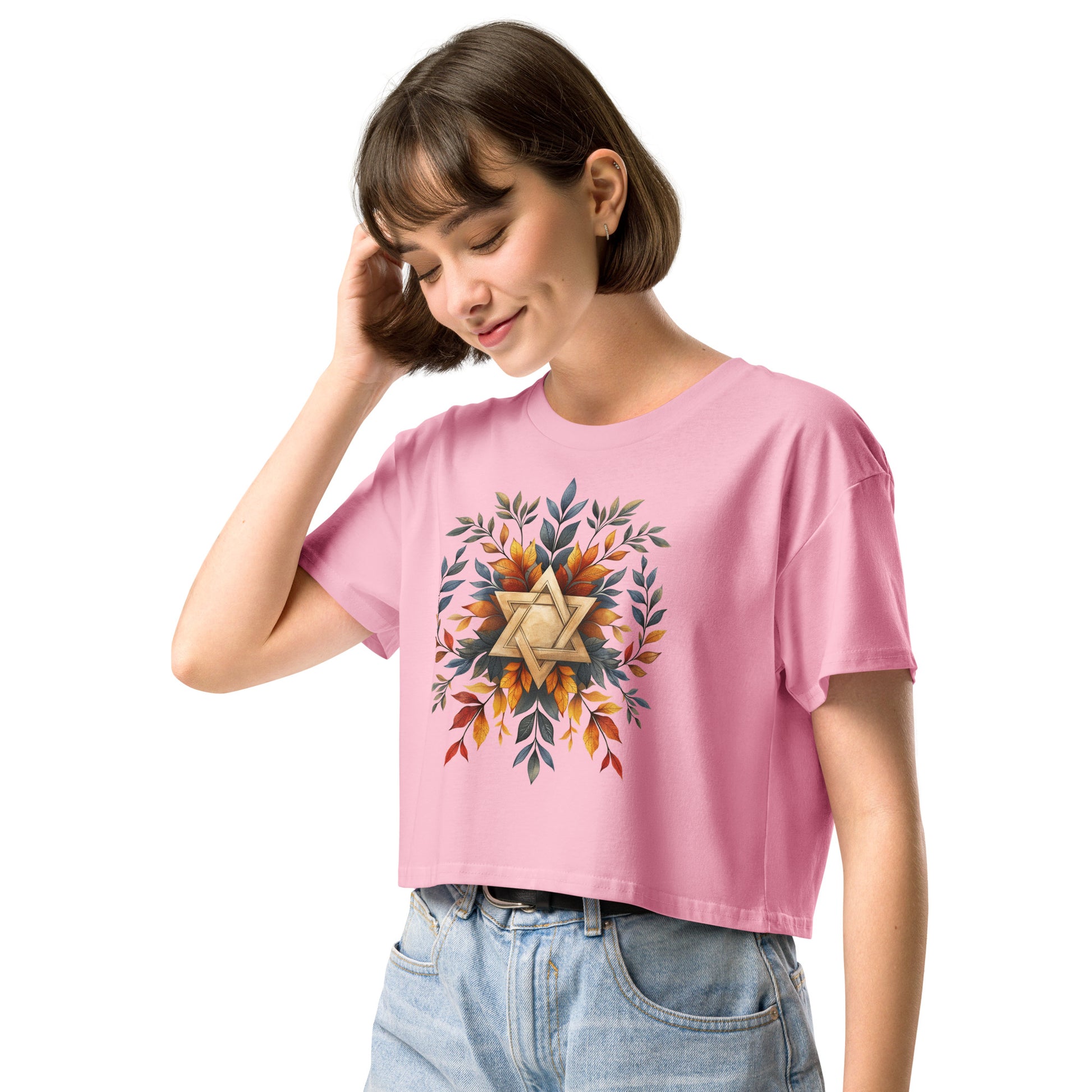 Star of David Wreath Women's Crop Top - American Zionist