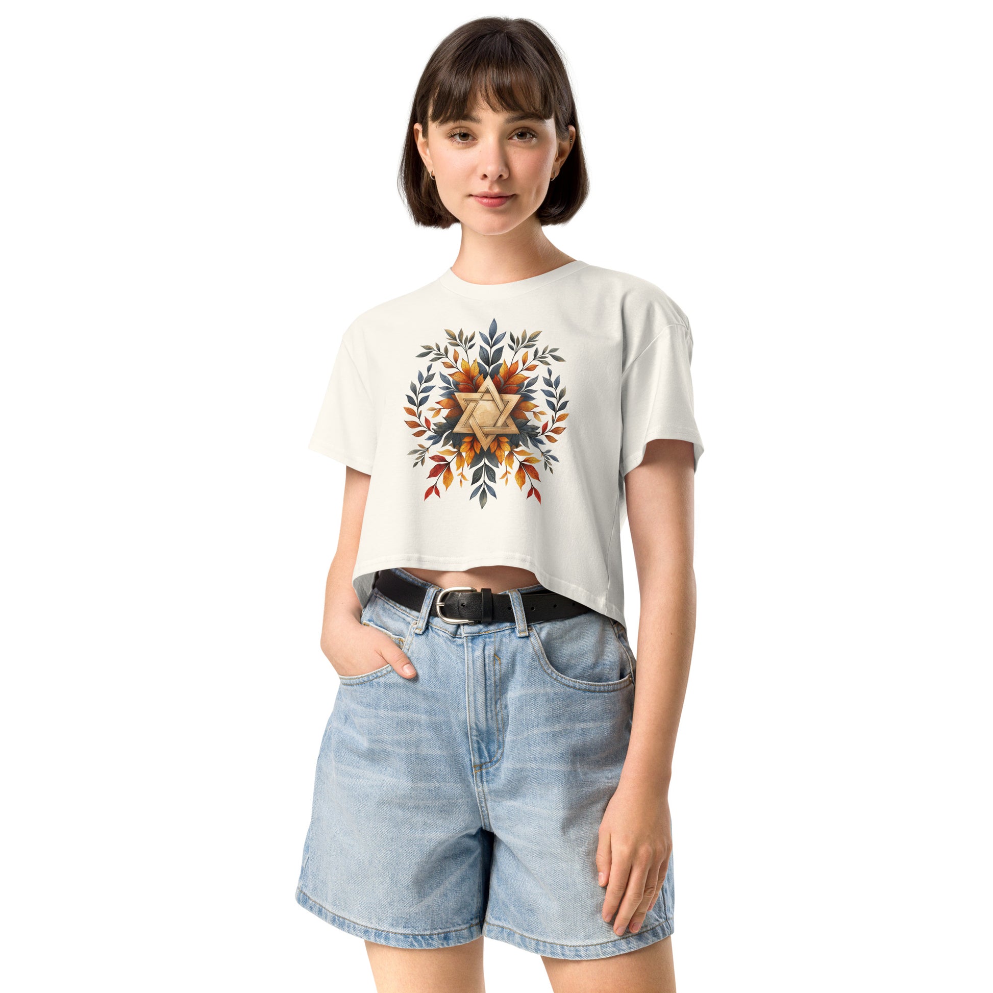 Star of David Wreath Women's Crop Top - American Zionist