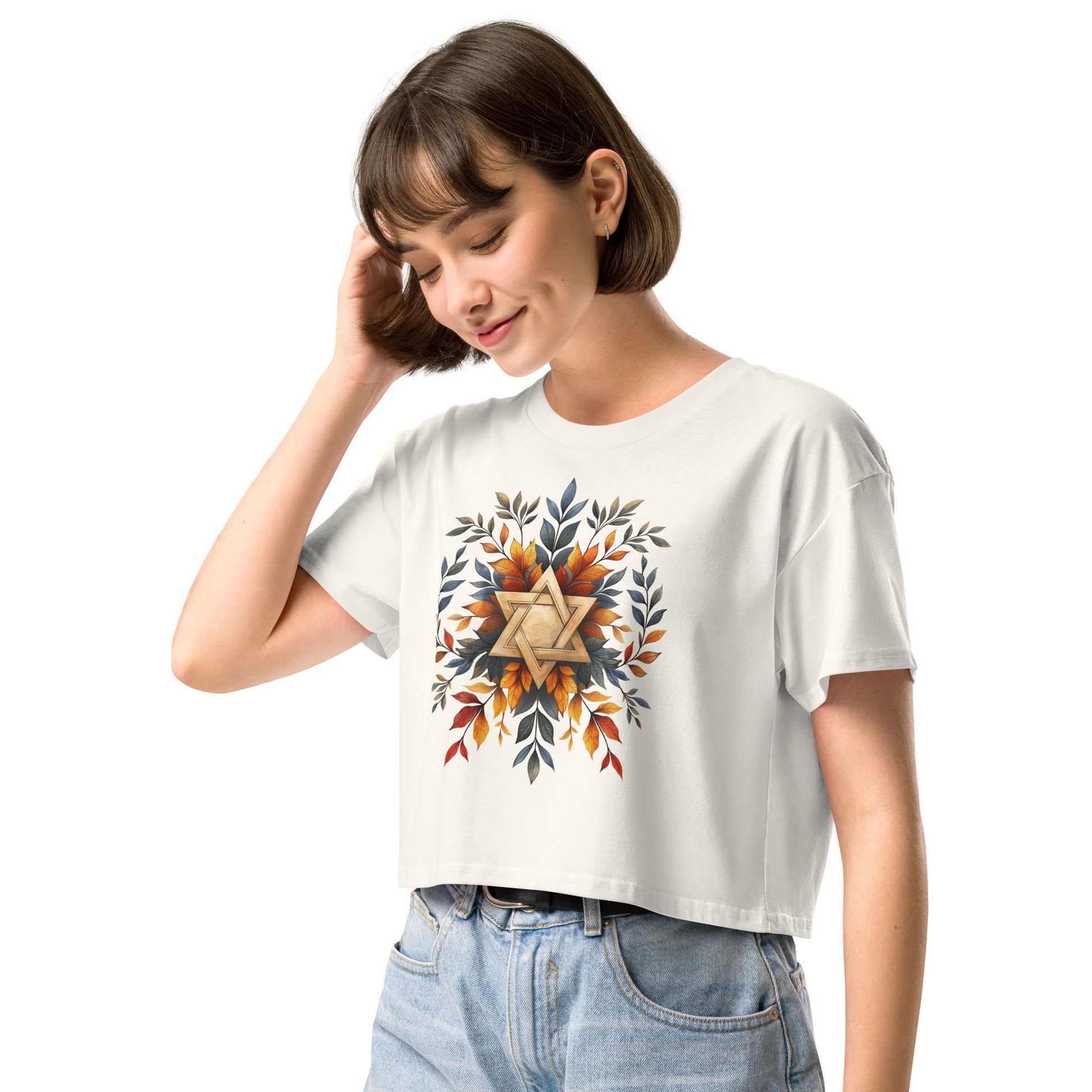 Star of David Wreath Women's Crop Top - American Zionist