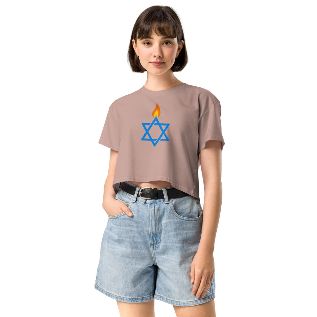 Fire Stars Of David Women's Crop Top - American Zionist