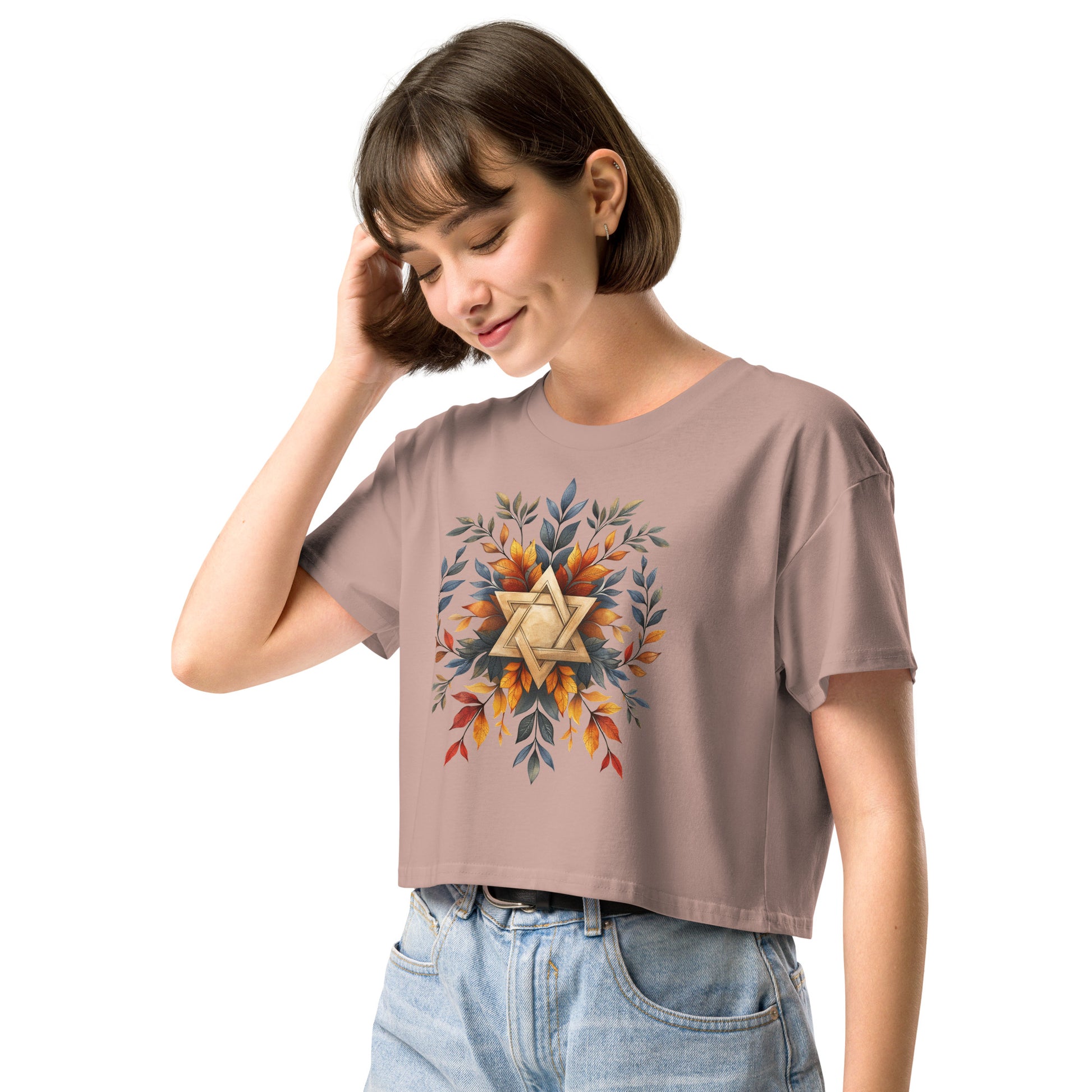 Star of David Wreath Women's Crop Top - American Zionist