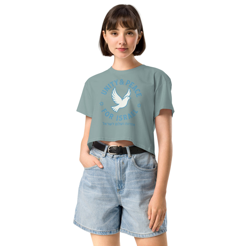 Unity Peace For Israel Women's Crop Top - American Zionist