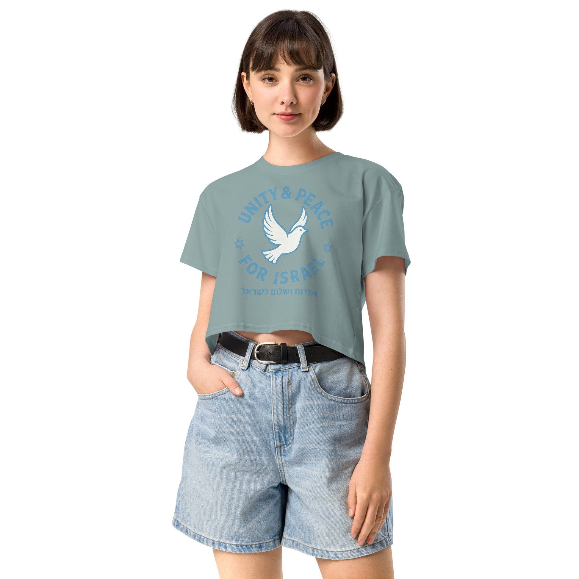 Unity Peace For Israel Women's Crop Top - American Zionist