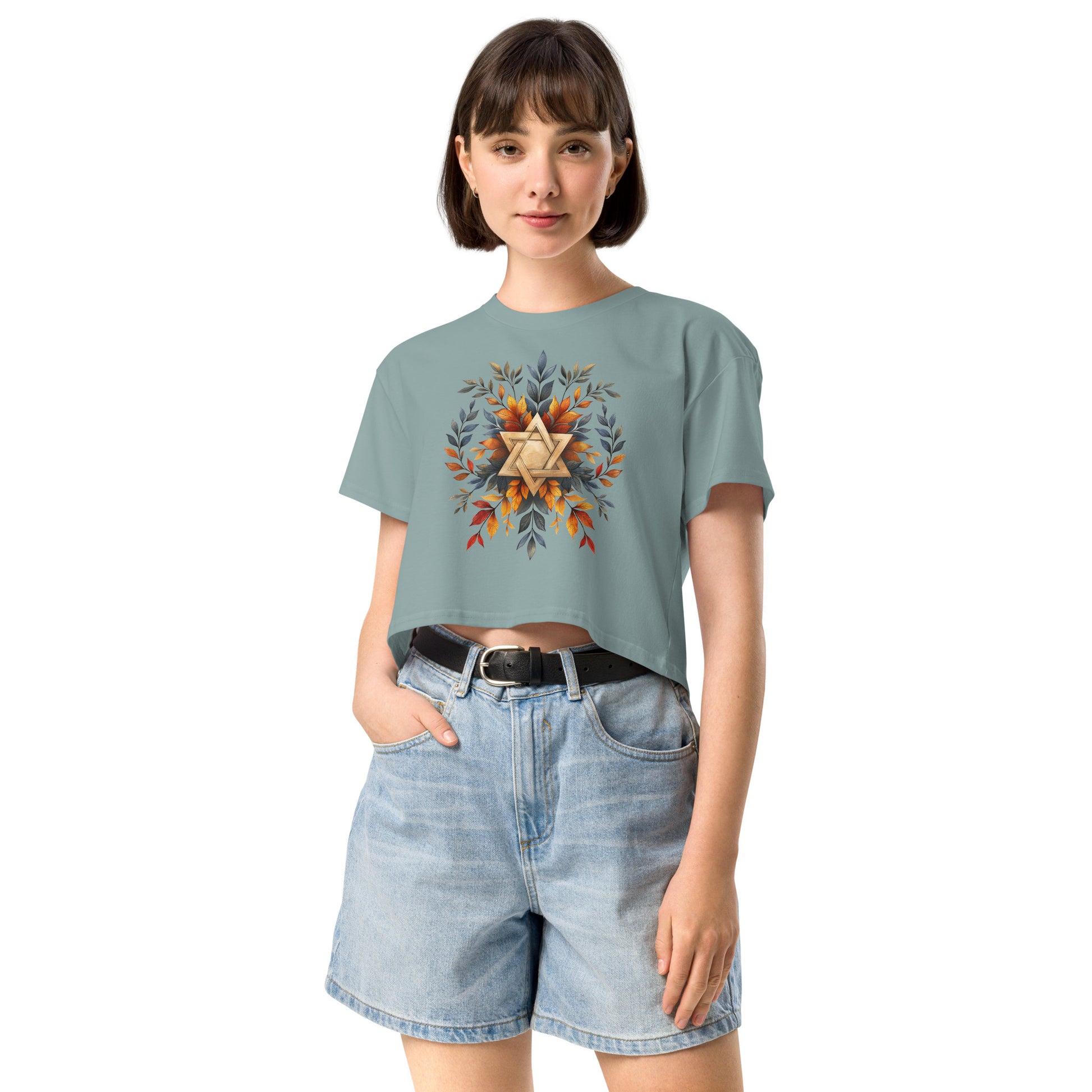 Star of David Wreath Women's Crop Top - American Zionist
