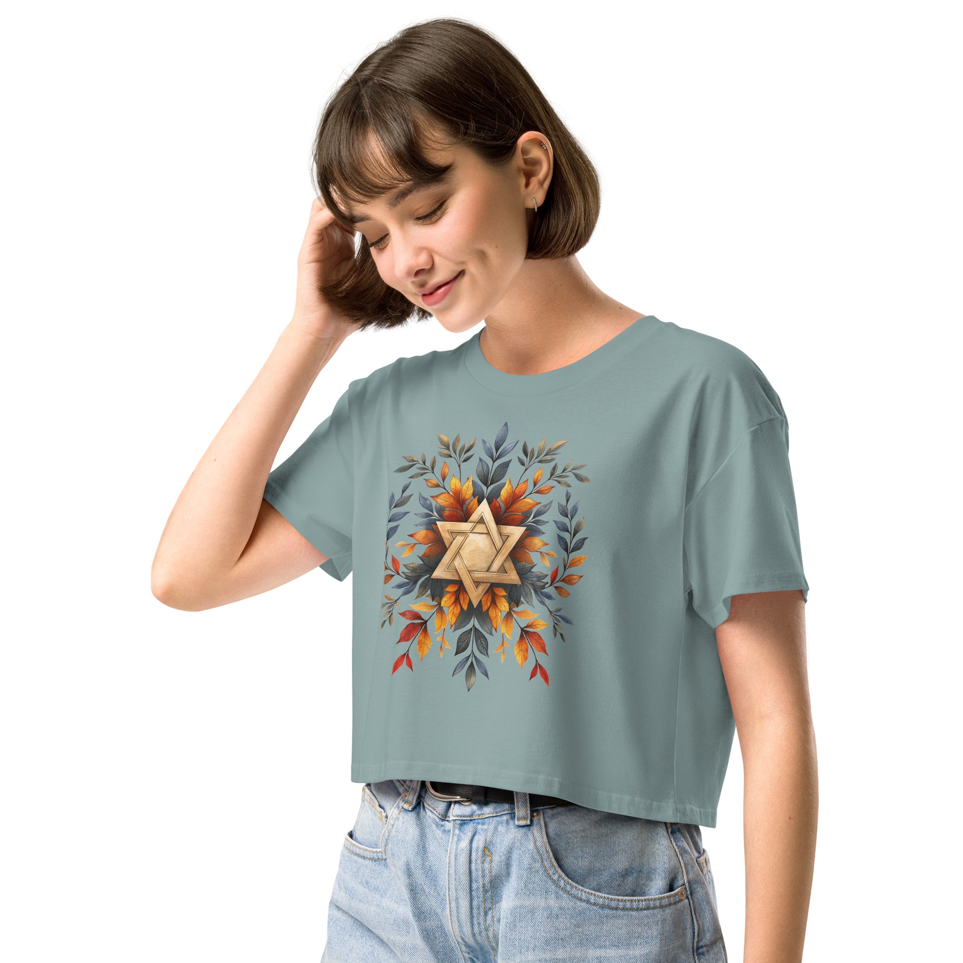 Star of David Wreath Women's Crop Top - American Zionist