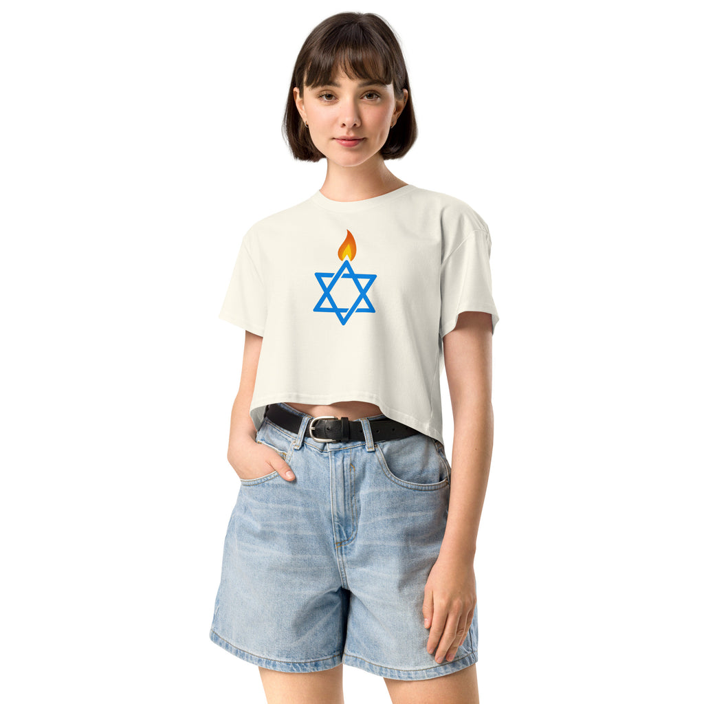 Fire Stars Of David Women's Crop Top - American Zionist