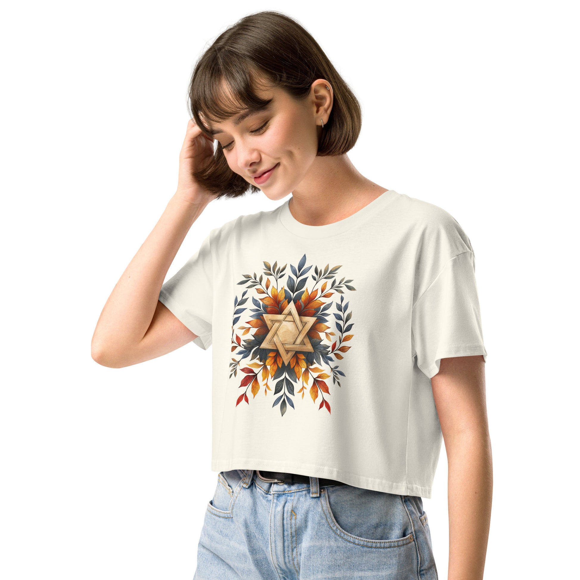 Star of David Wreath Women's Crop Top - American Zionist