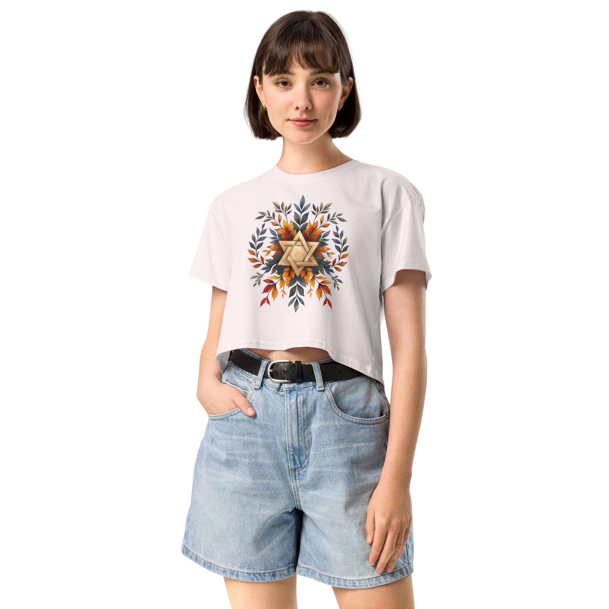 Star of David Wreath Women's Crop Top - American Zionist