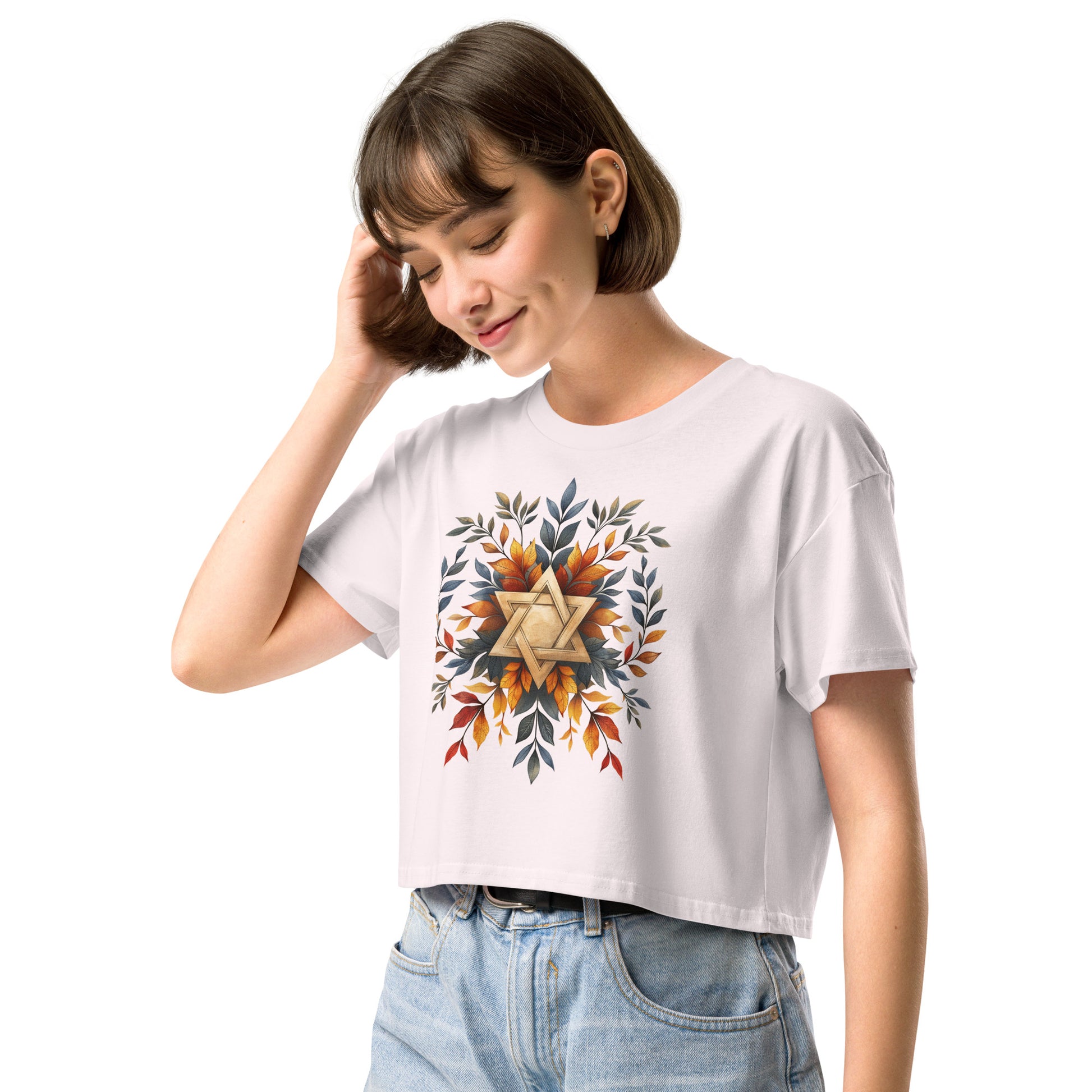 Star of David Wreath Women's Crop Top - American Zionist