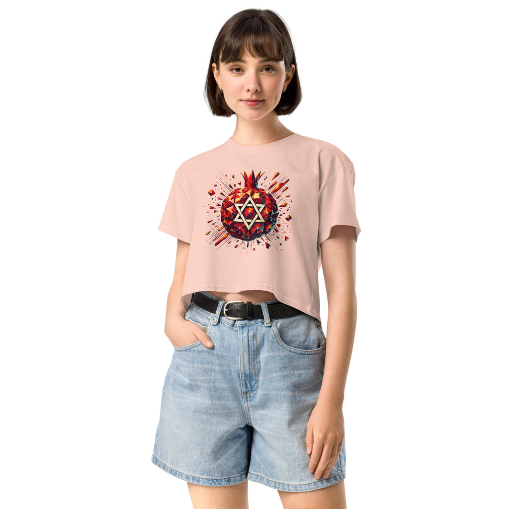 Pomegranate Star of David Women's Crop Top - American Zionist