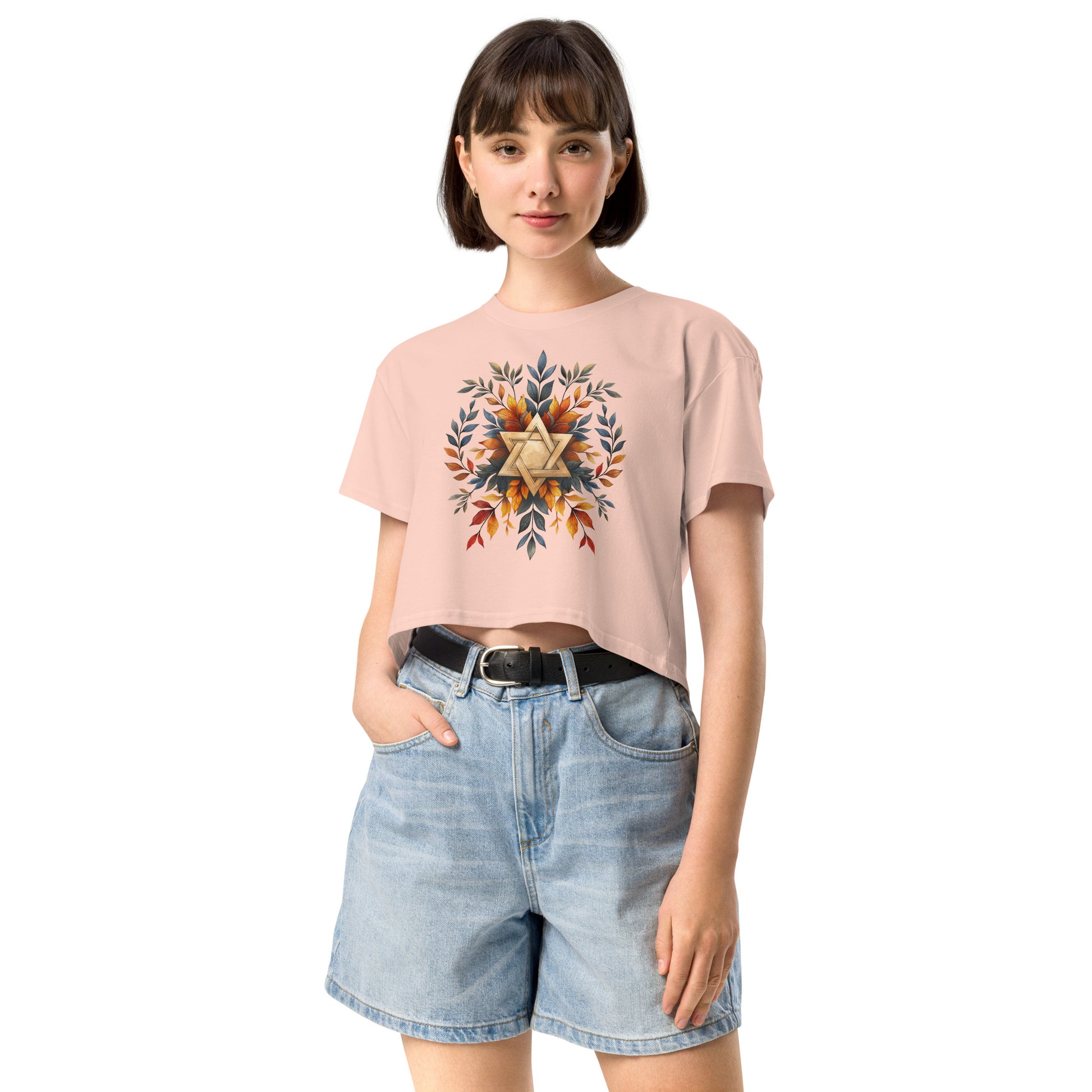 Star of David Wreath Women's Crop Top - American Zionist