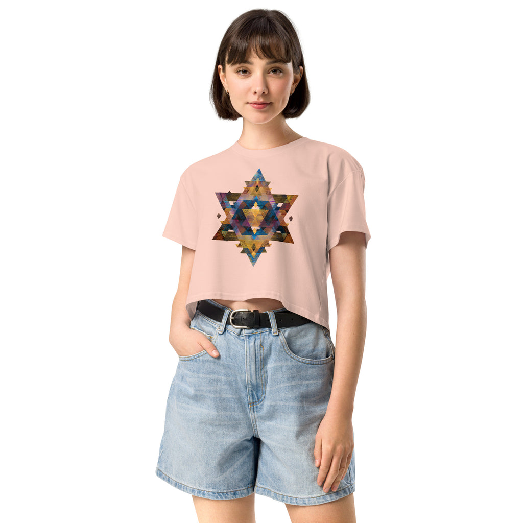 Star of David Geometric Women's Crop Top - American Zionist