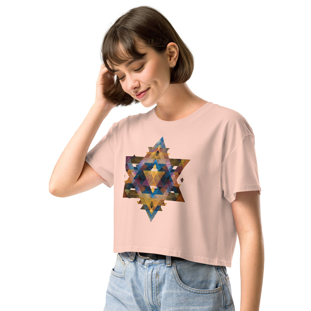 Star of David Geometric Women's Crop Top - American Zionist