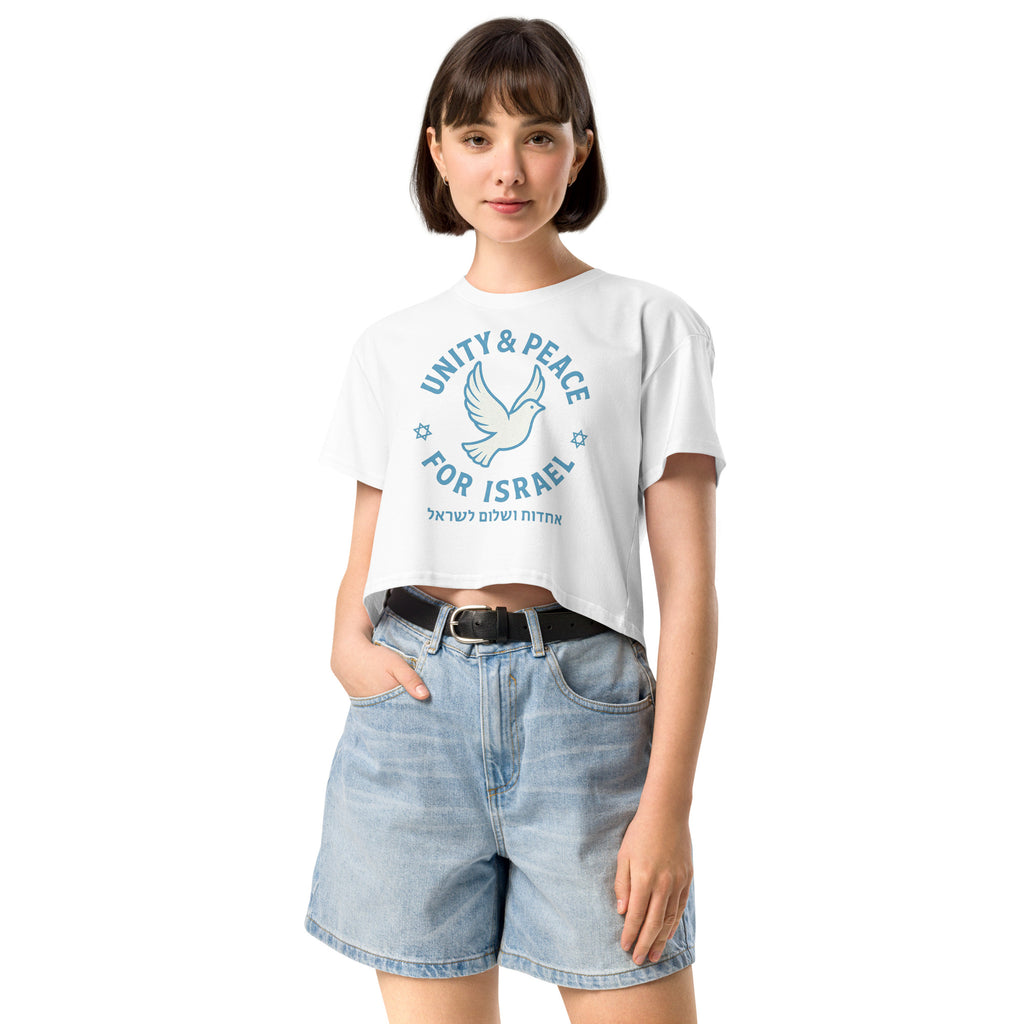 Unity Peace For Israel Women's Crop Top - American Zionist