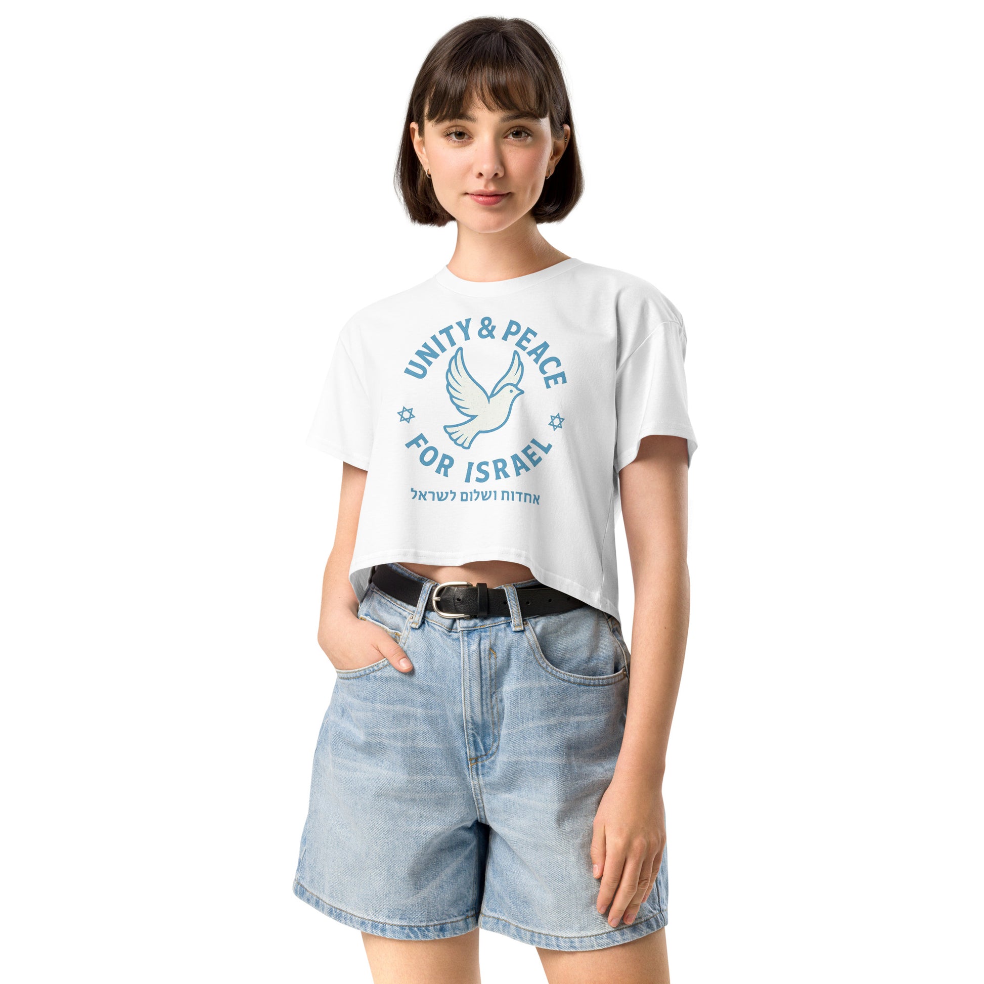 Unity Peace For Israel Women's Crop Top - American Zionist