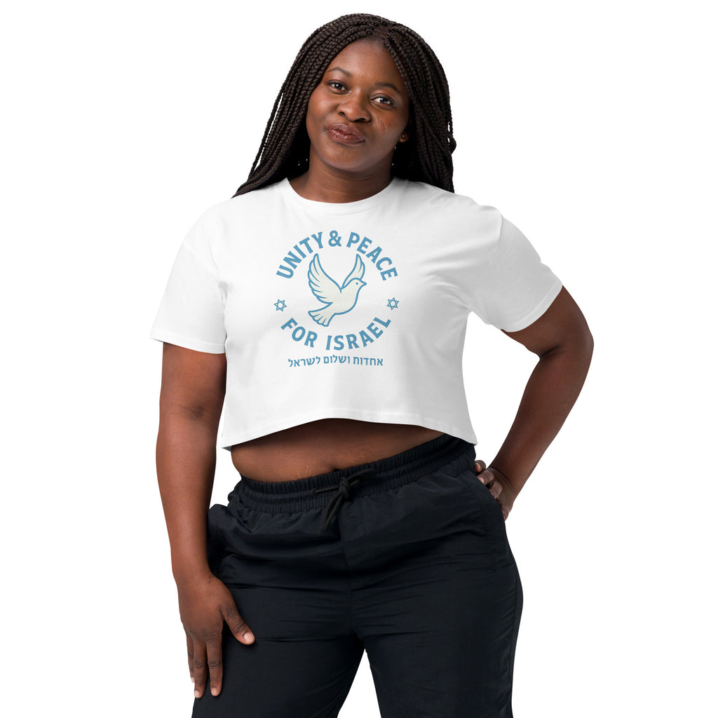 Unity Peace For Israel Women's Crop Top - American Zionist
