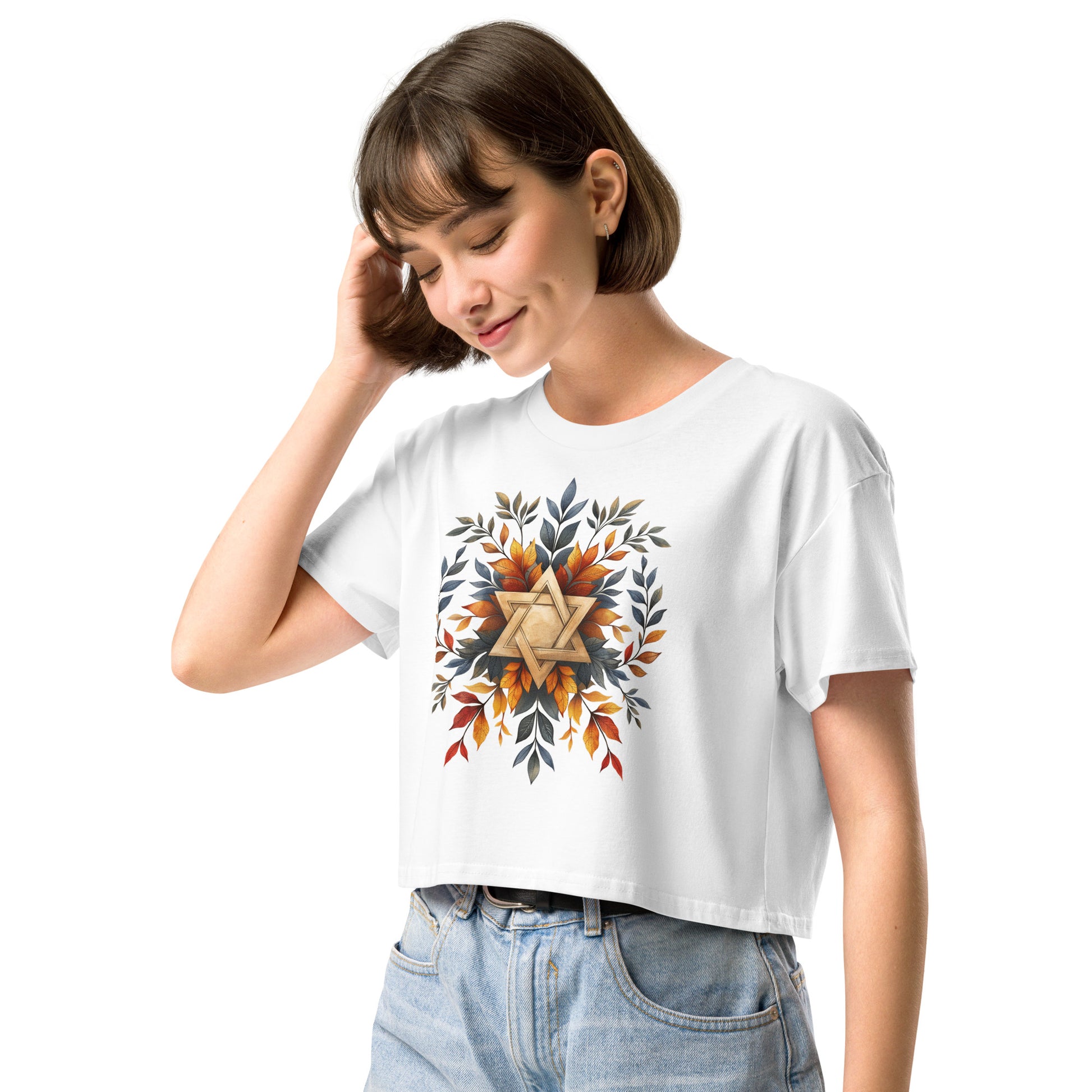 Star of David Wreath Women's Crop Top - American Zionist