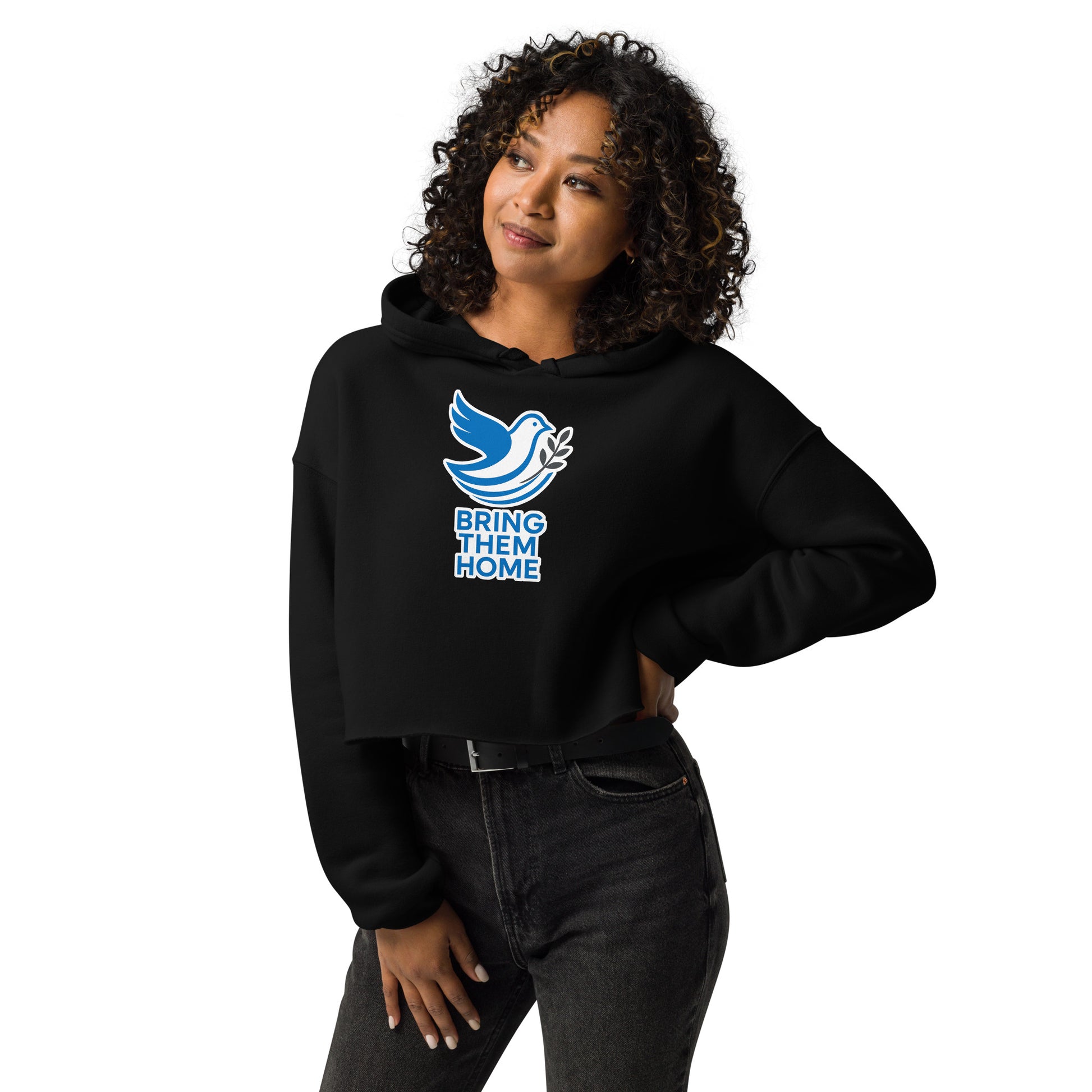 Dove Bring Them Home Women's Cropped Hoodie - American Zionist