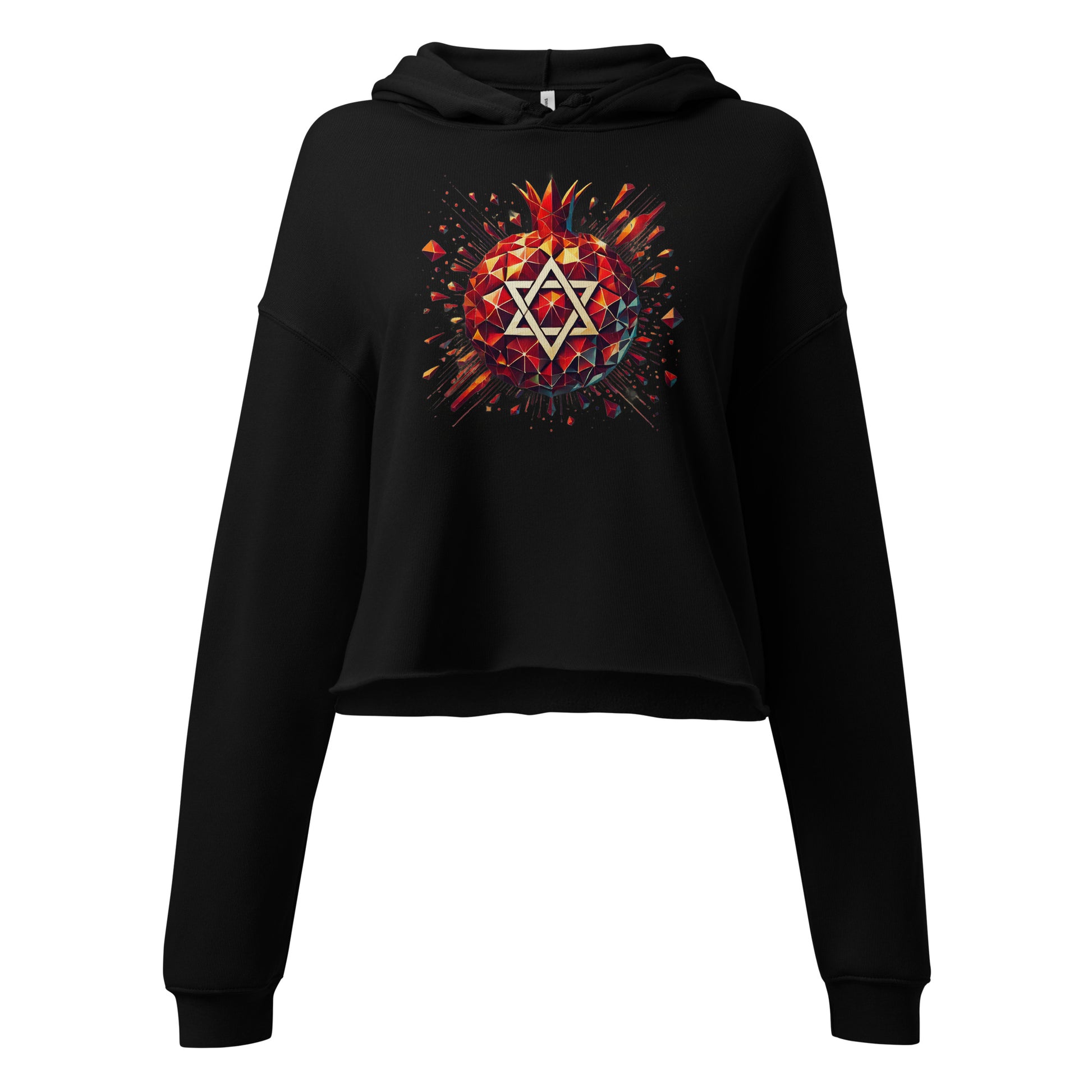 Pomegranate Star of David Women's Cropped Hoodie - American Zionist