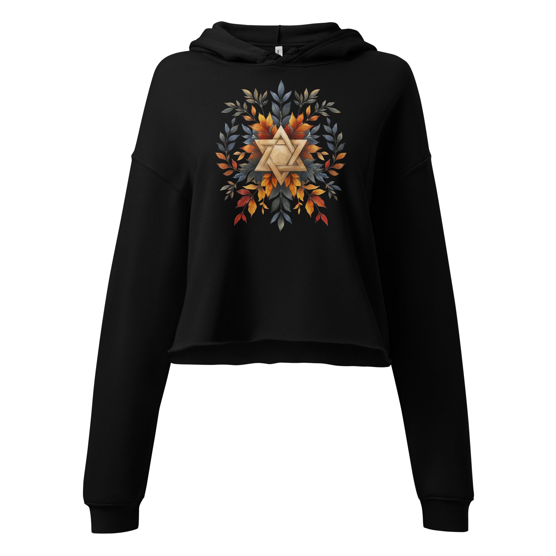 Star of David Wreath Women's Cropped Hoodie - American Zionist
