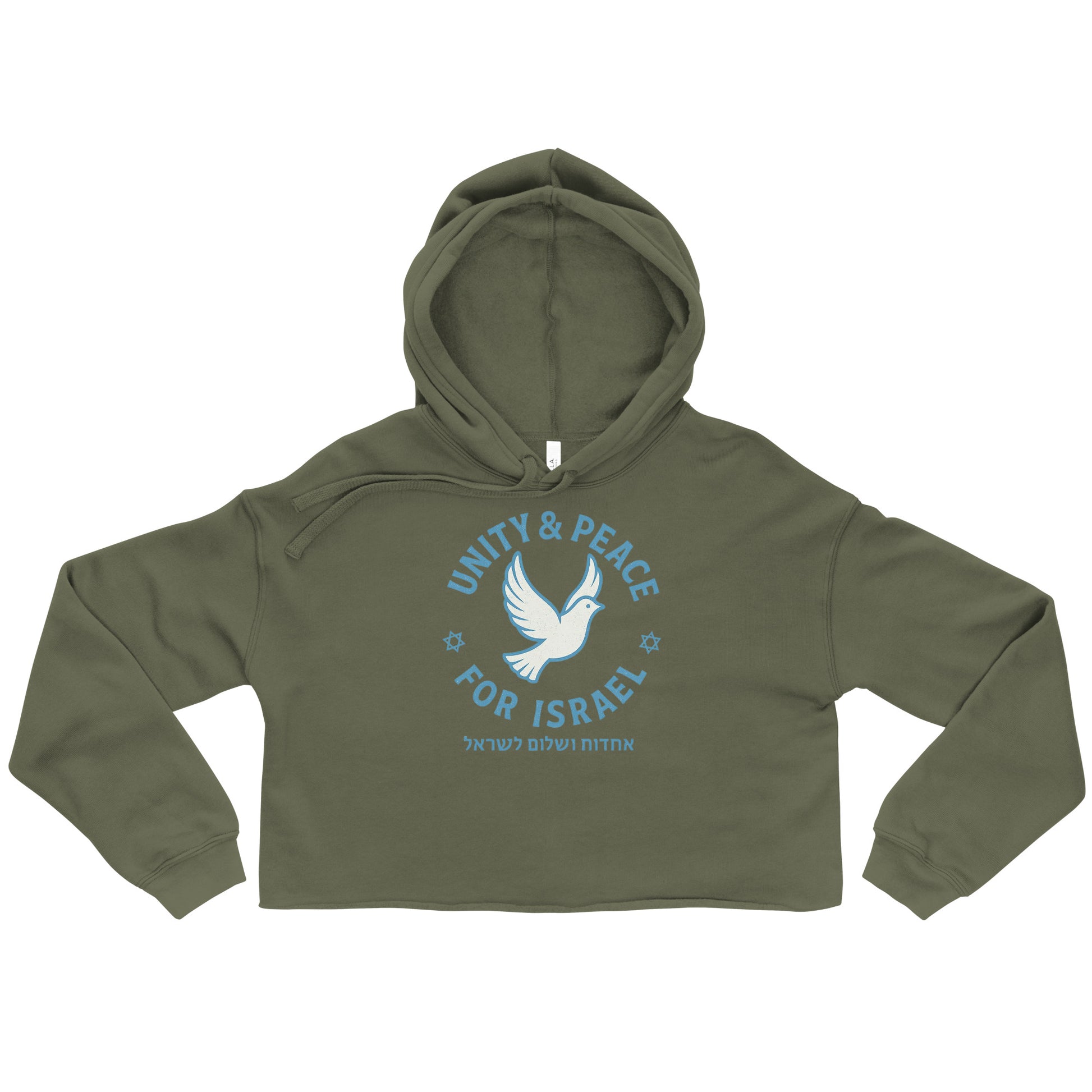 Unity Peace For Israel Women's Cropped Hoodie - American Zionist