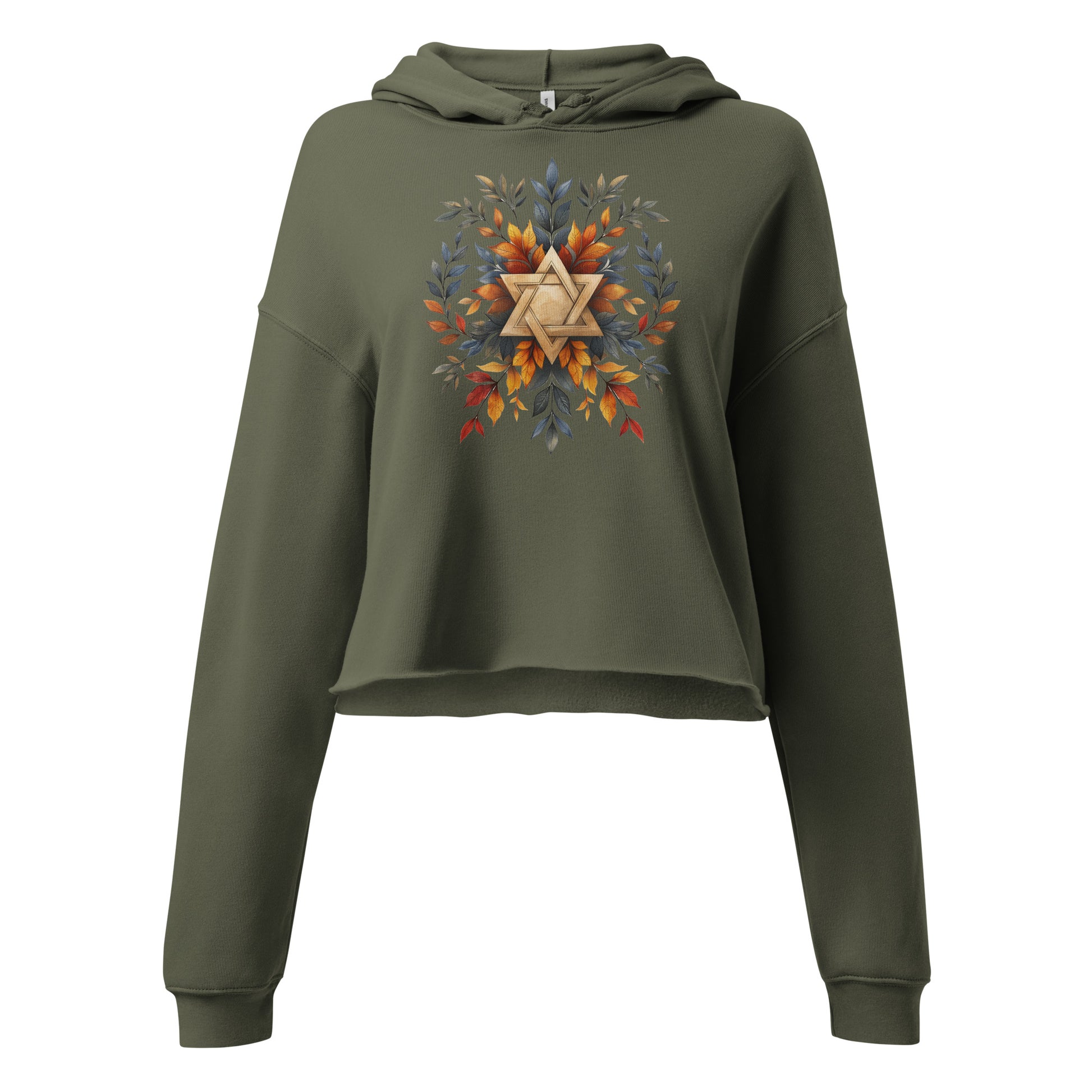 Star of David Wreath Women's Cropped Hoodie - American Zionist