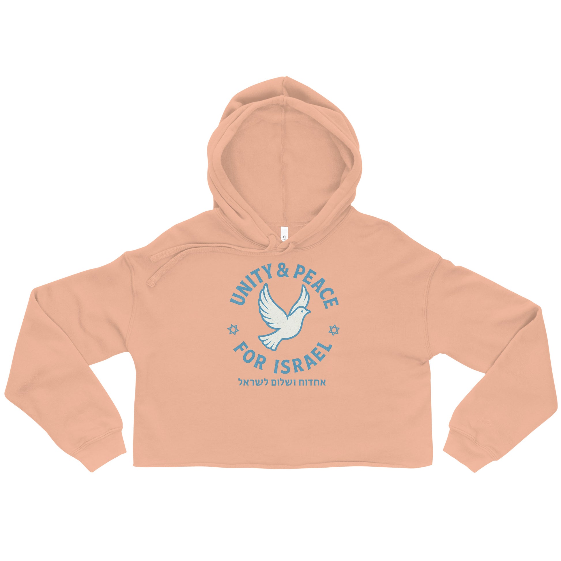 Unity Peace For Israel Women's Cropped Hoodie - American Zionist