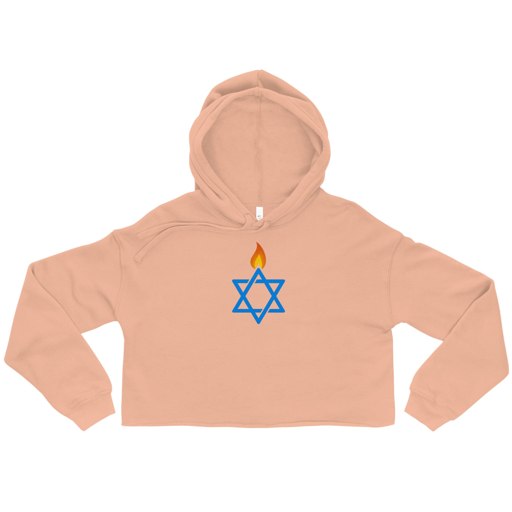Fire Stars Of David Women's Cropped Hoodie - American Zionist