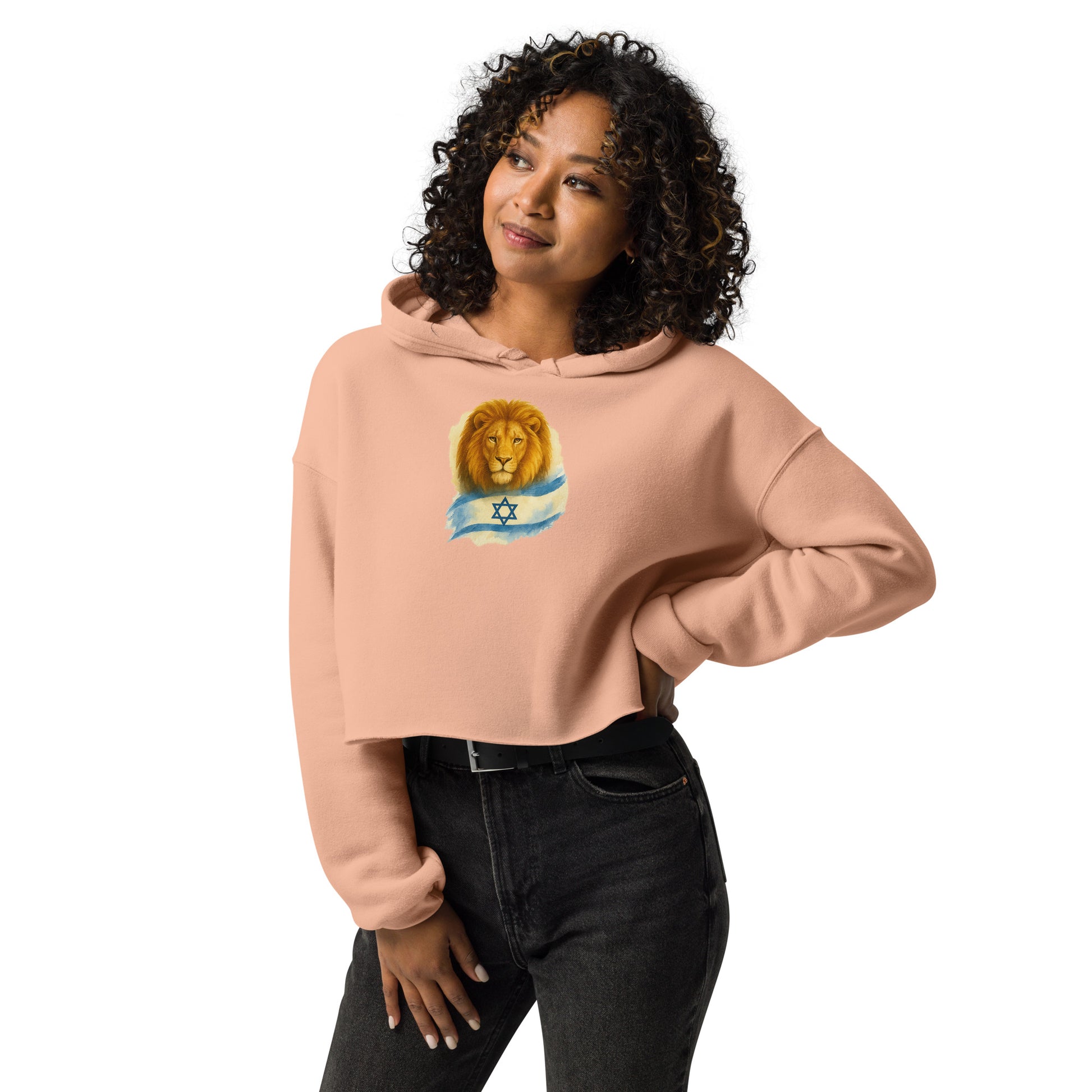 Lion Of Israel Women's Cropped Hoodie - American Zionist