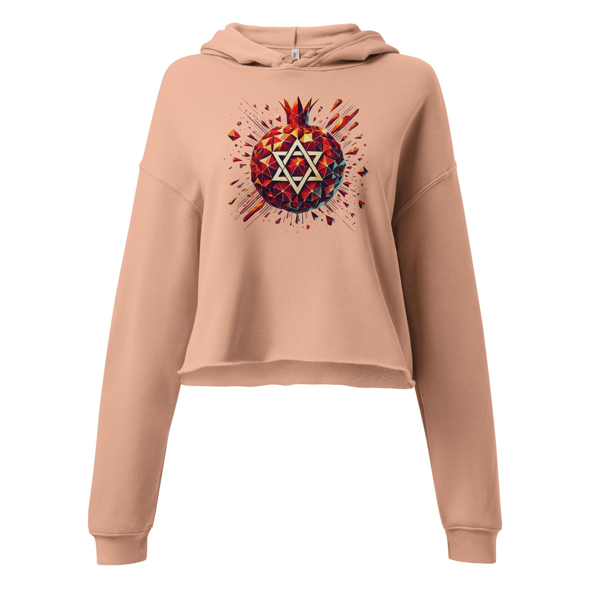 Pomegranate Star of David Women's Cropped Hoodie - American Zionist