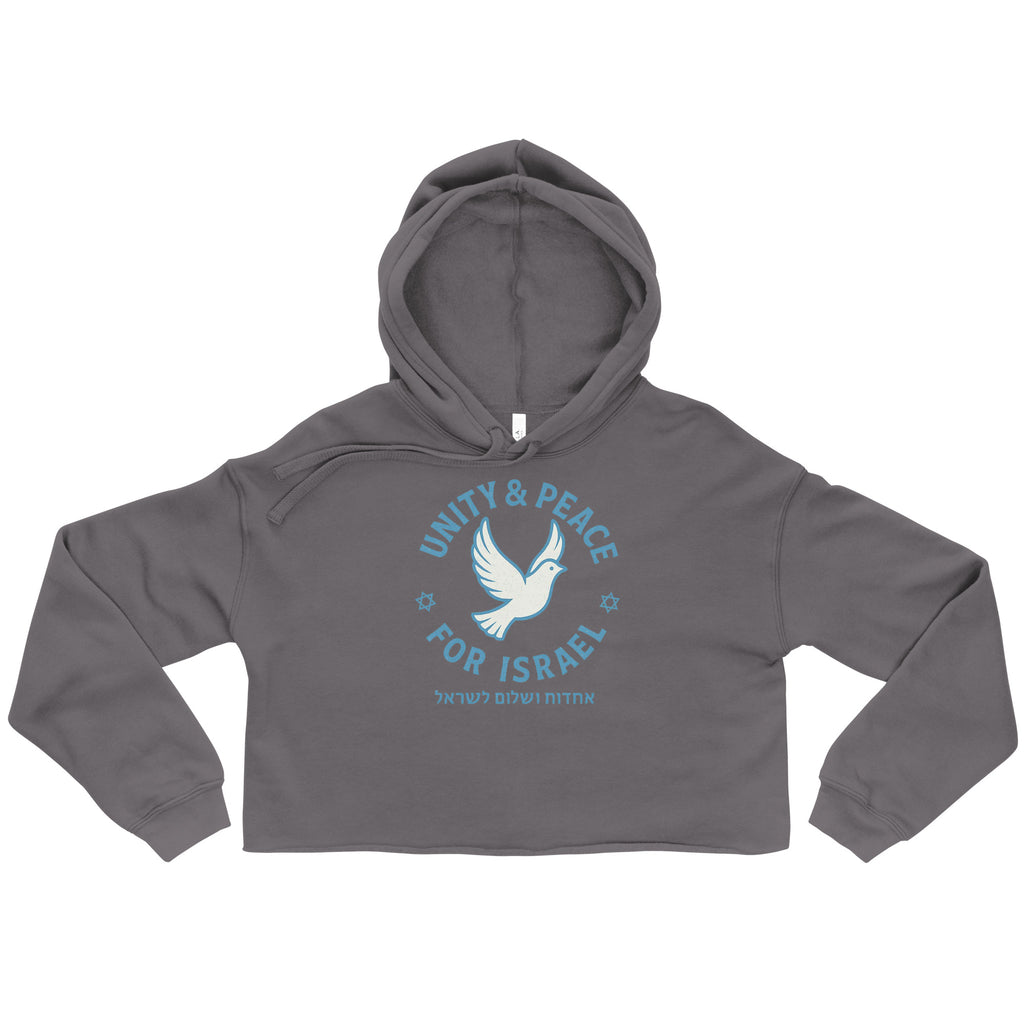 Unity Peace For Israel Women's Cropped Hoodie - American Zionist