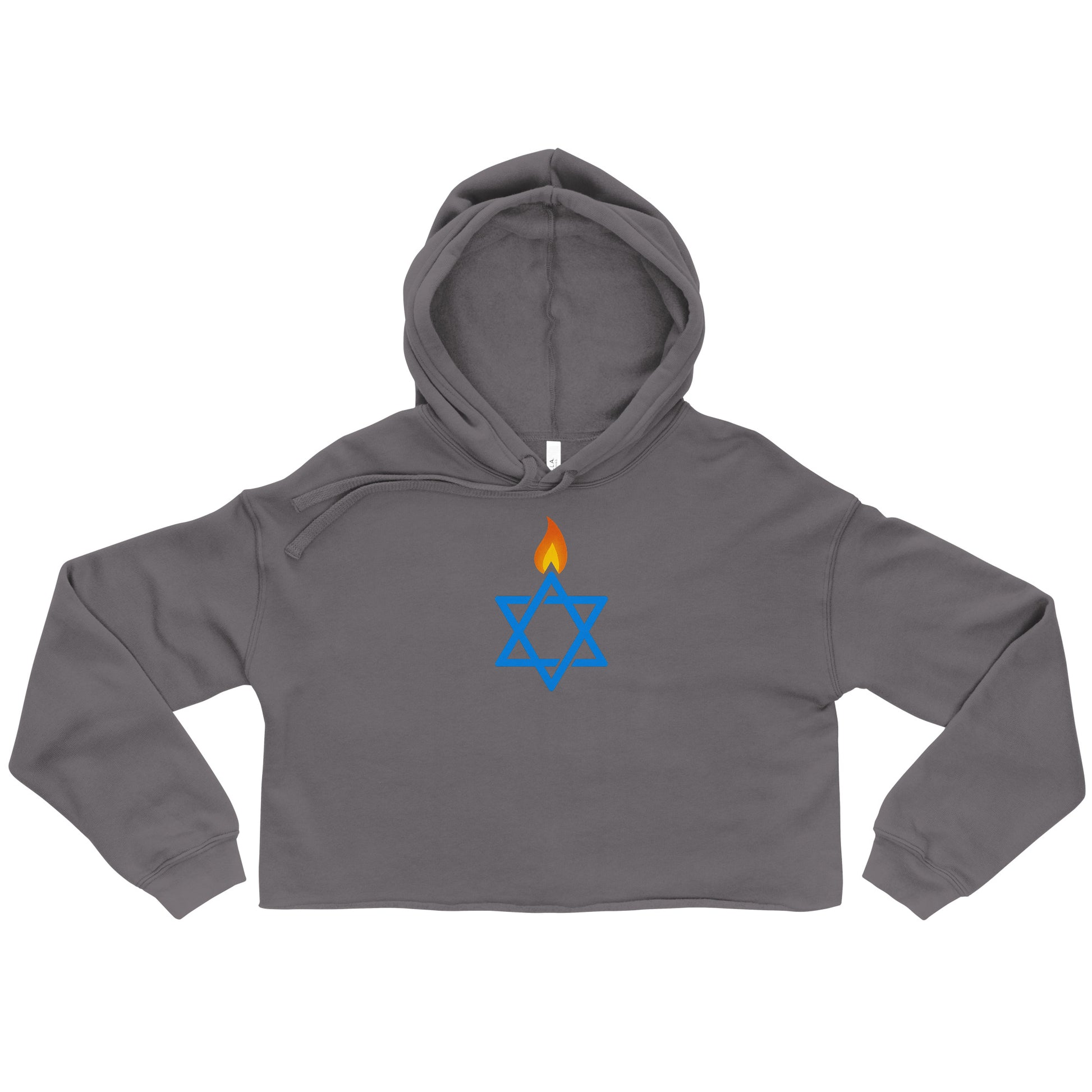 Fire Stars Of David Women's Cropped Hoodie - American Zionist