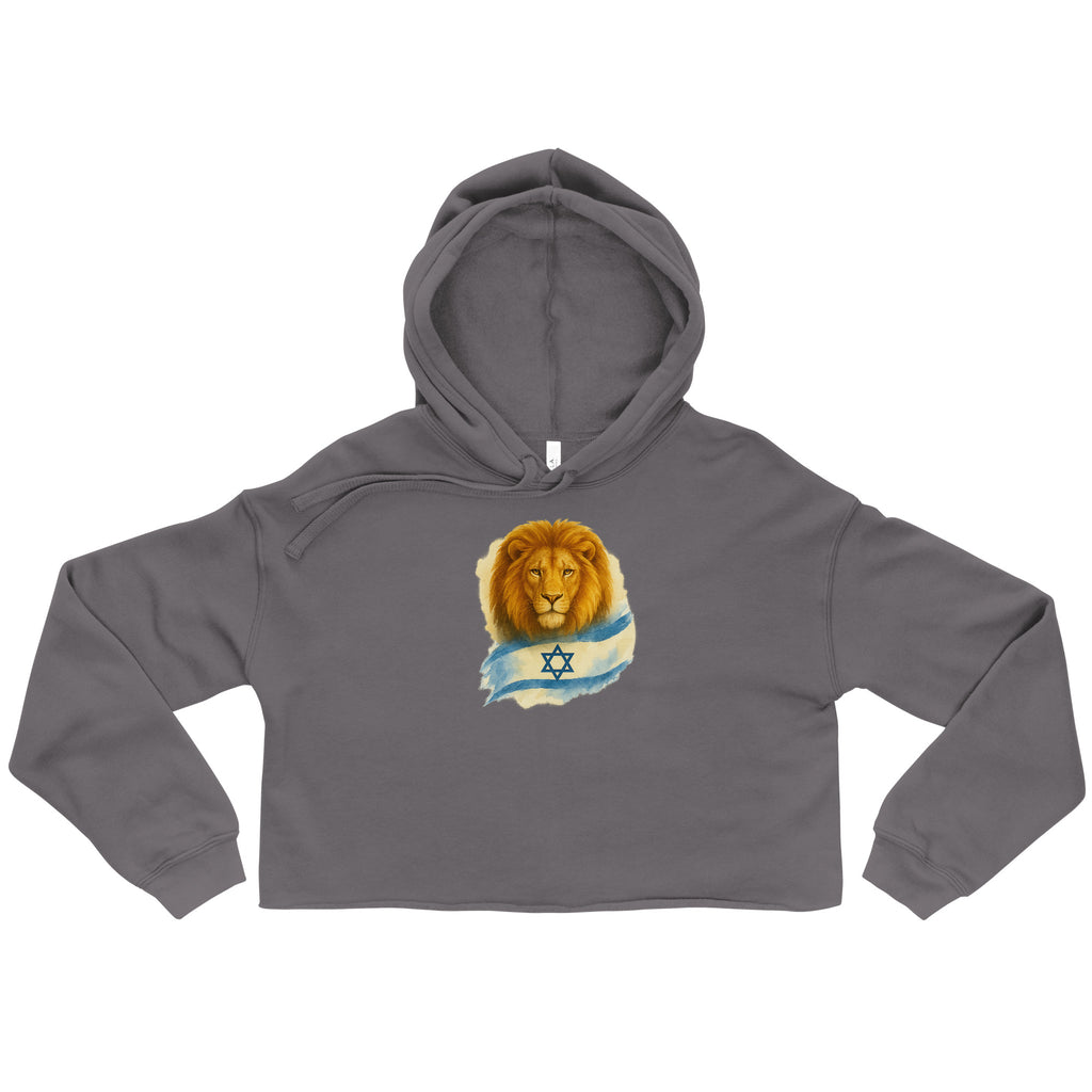 Lion Of Israel Women's Cropped Hoodie - American Zionist
