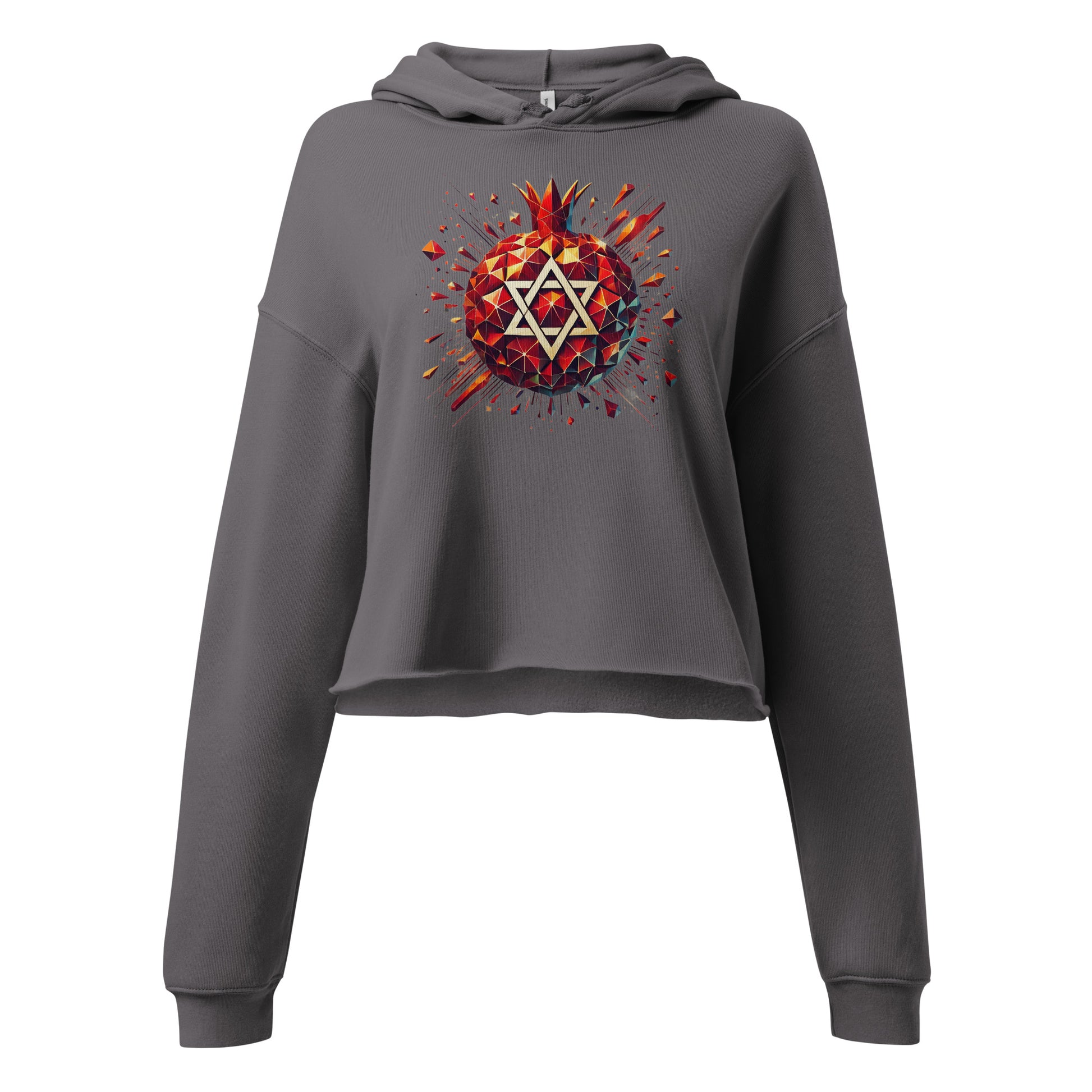 Pomegranate Star of David Women's Cropped Hoodie - American Zionist