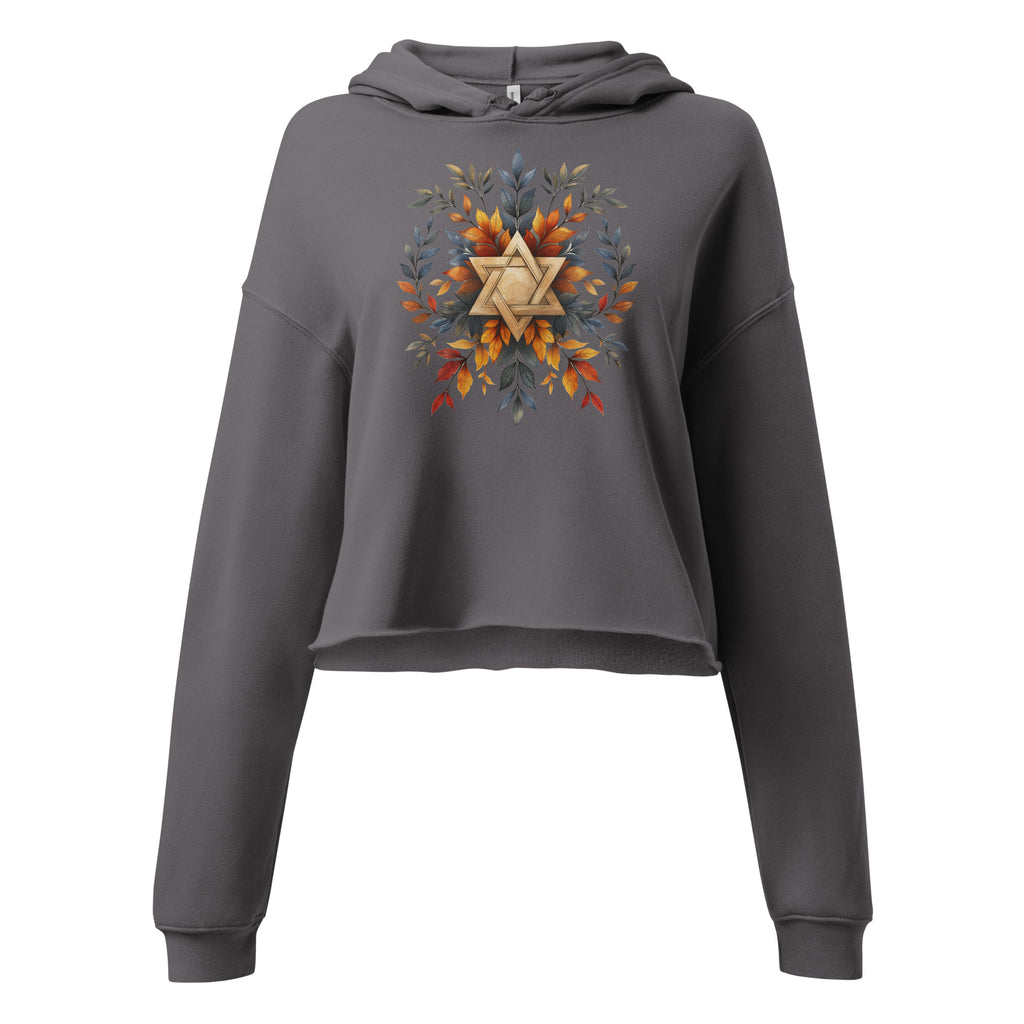 Star of David Wreath Women's Cropped Hoodie - American Zionist