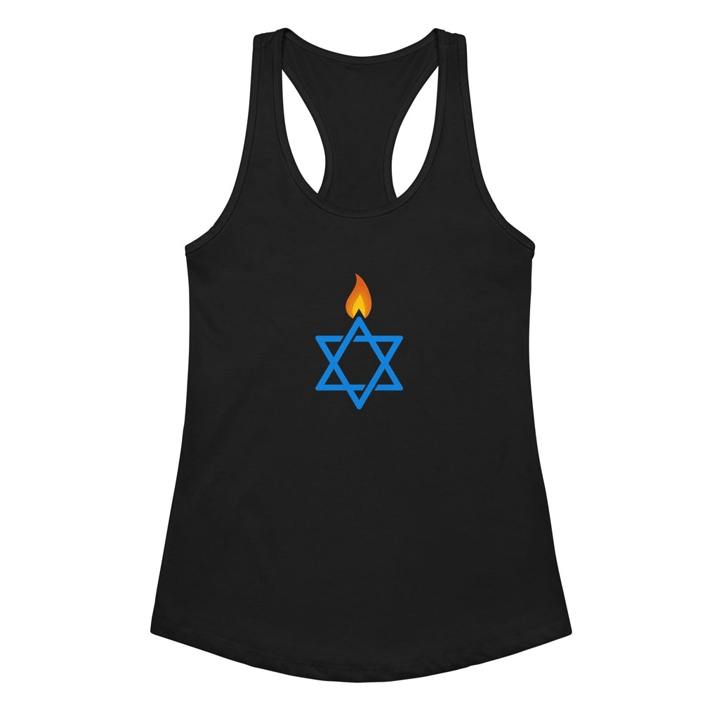 Fire Stars Of David Women's Ideal Racerback Tank Top - American Zionist