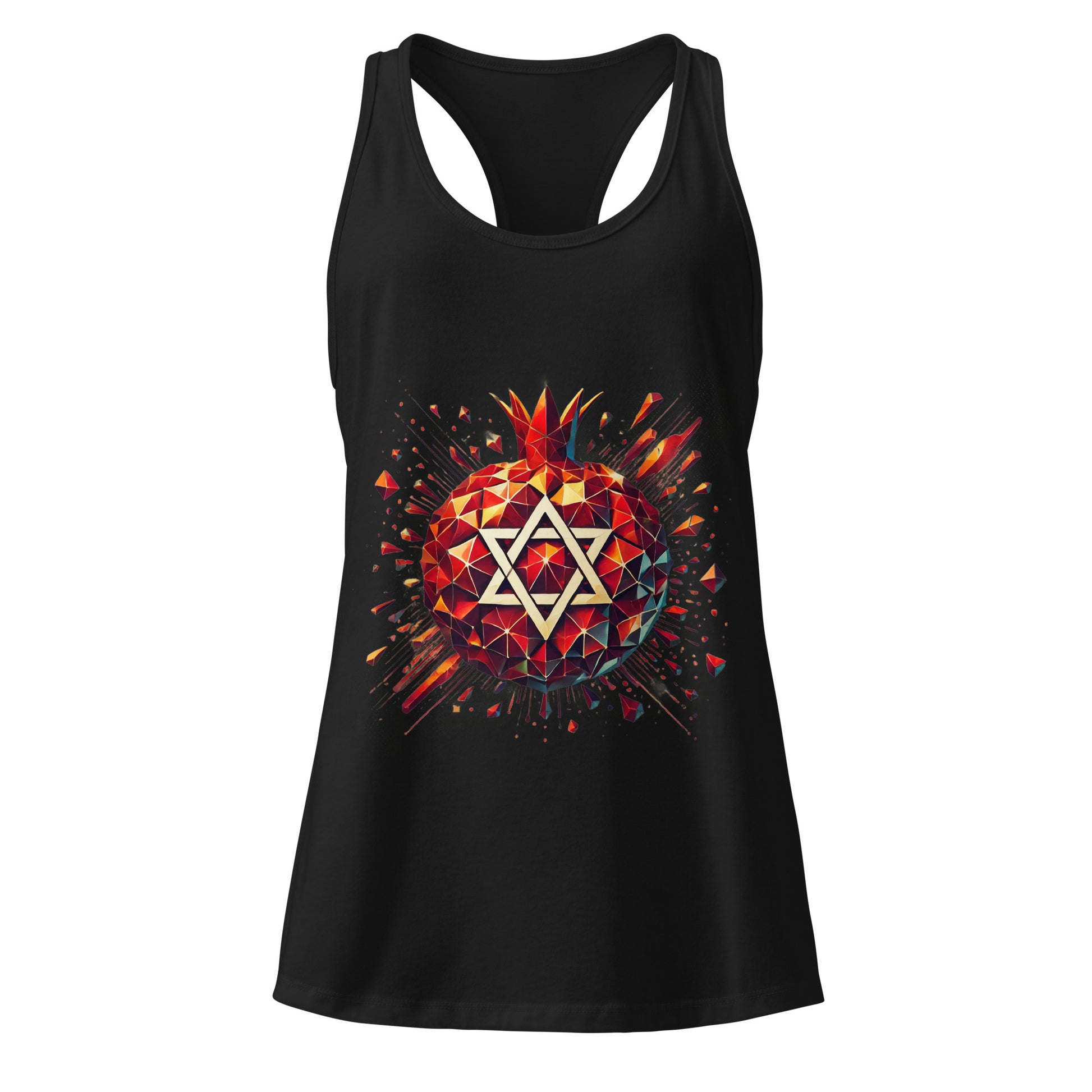 Pomegranate Star of David Women's Ideal Racerback Tank Top - American Zionist