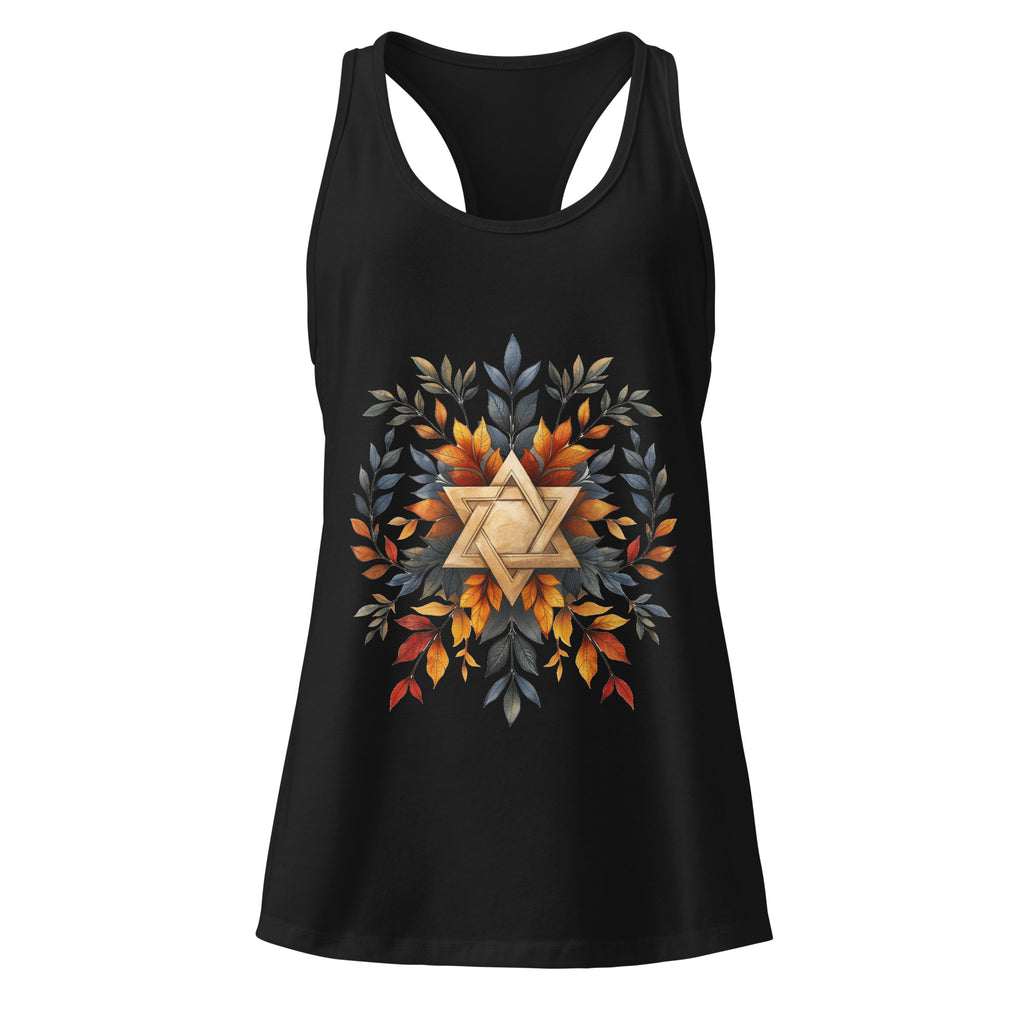 Star of David Wreath Women's Ideal Racerback Tank Top - American Zionist