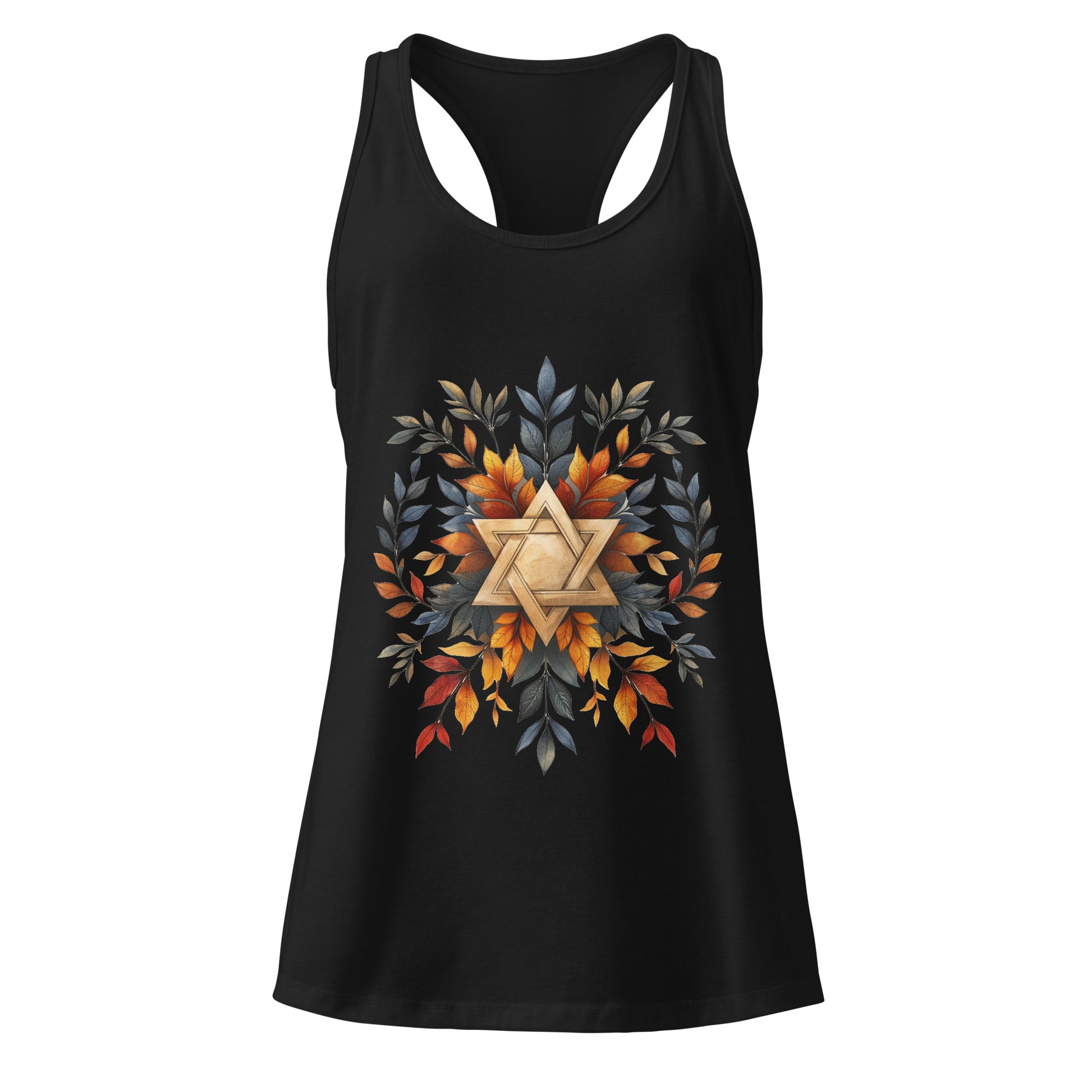 Star of David Wreath Women's Ideal Racerback Tank Top - American Zionist