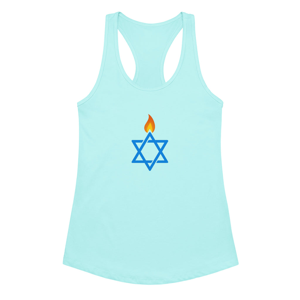 Fire Stars Of David Women's Ideal Racerback Tank Top - American Zionist