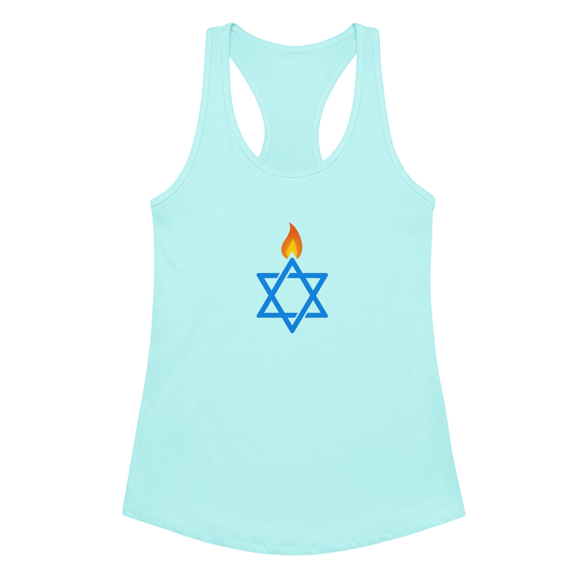 Fire Stars Of David Women's Ideal Racerback Tank Top - American Zionist