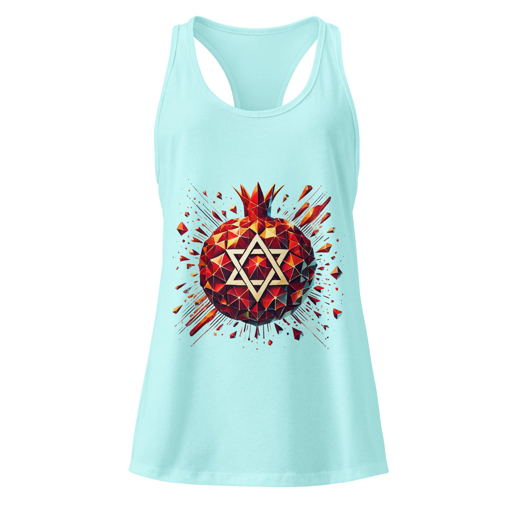 Pomegranate Star of David Women's Ideal Racerback Tank Top - American Zionist