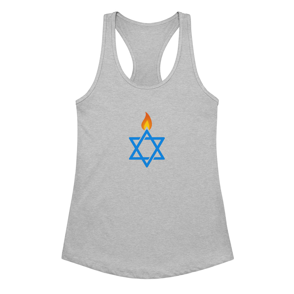 Fire Stars Of David Women's Ideal Racerback Tank Top - American Zionist