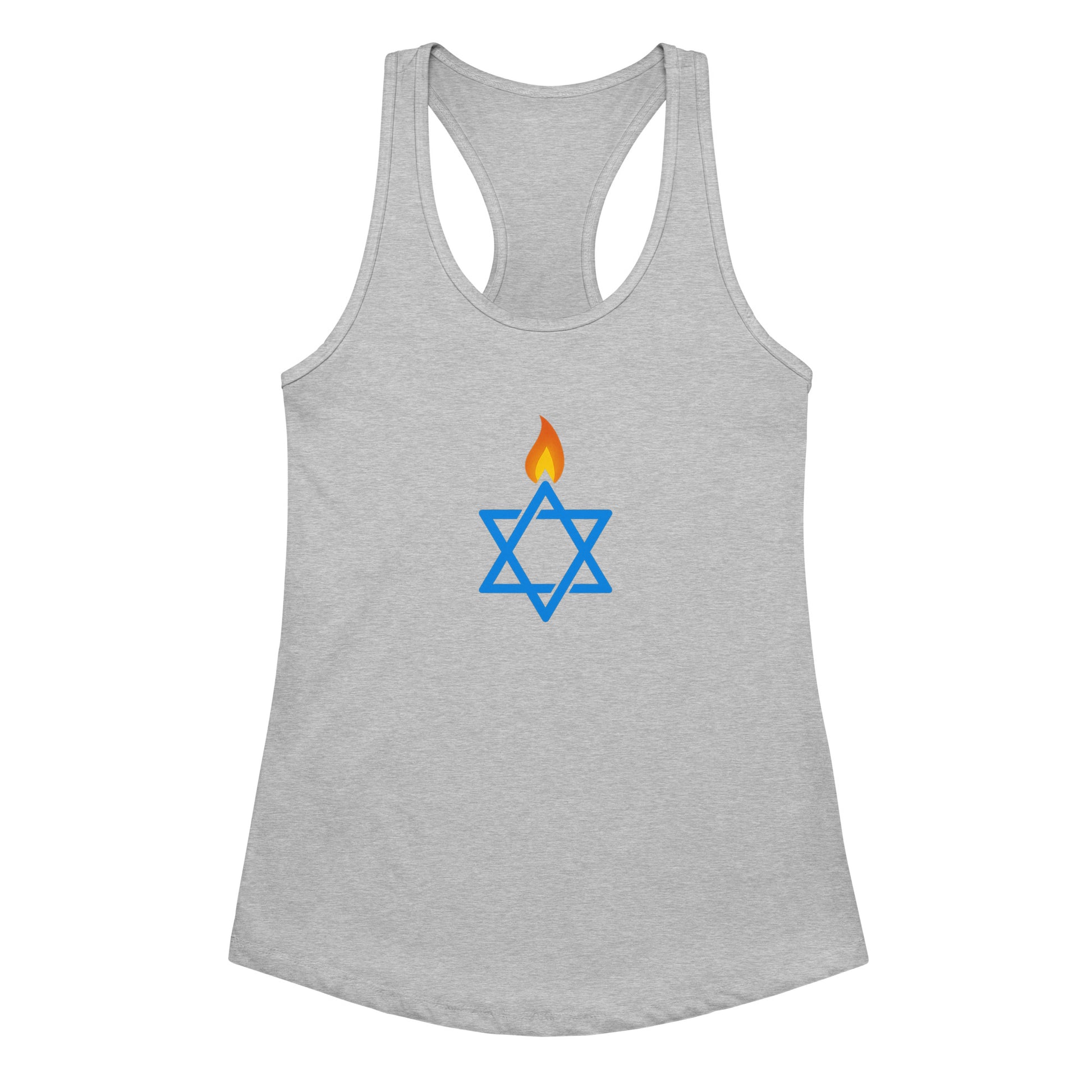 Fire Stars Of David Women's Ideal Racerback Tank Top - American Zionist