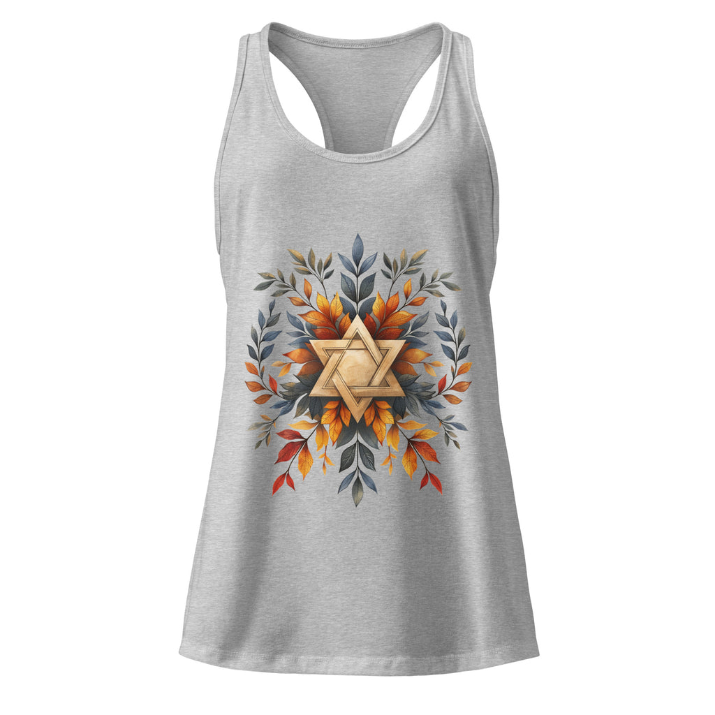 Star of David Wreath Women's Ideal Racerback Tank Top - American Zionist